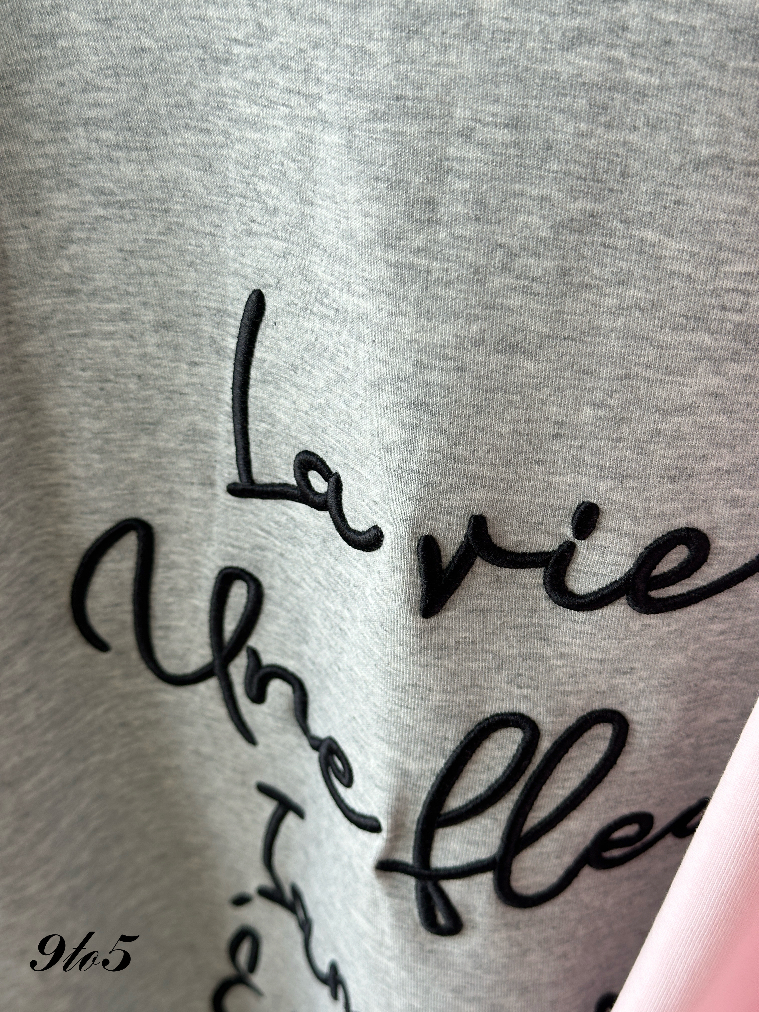 T4183 Embroidery Wording Oversized Tee - 5 Colors 