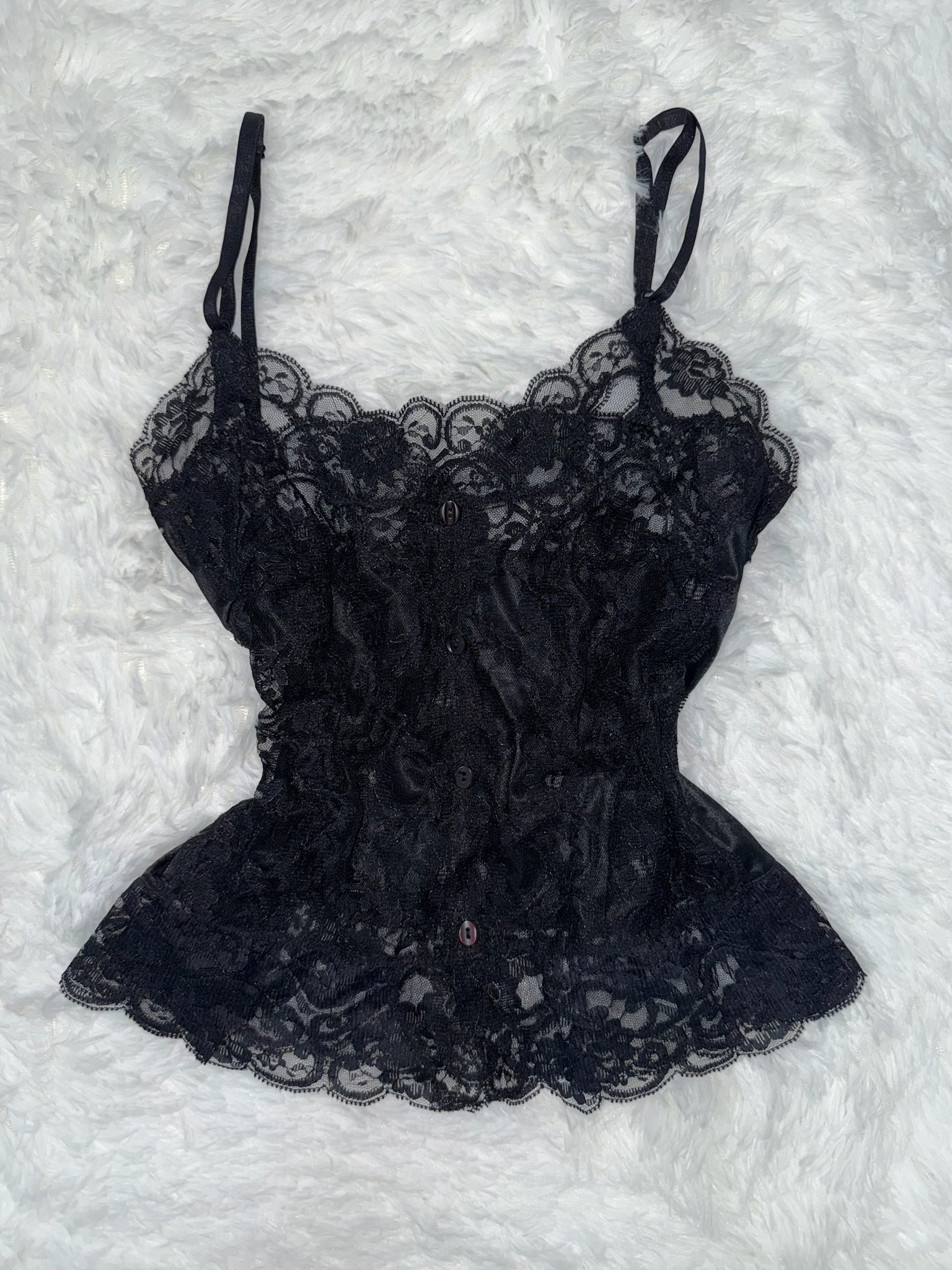 Floral Lace Tank with Adjustable Spaghetti Straps