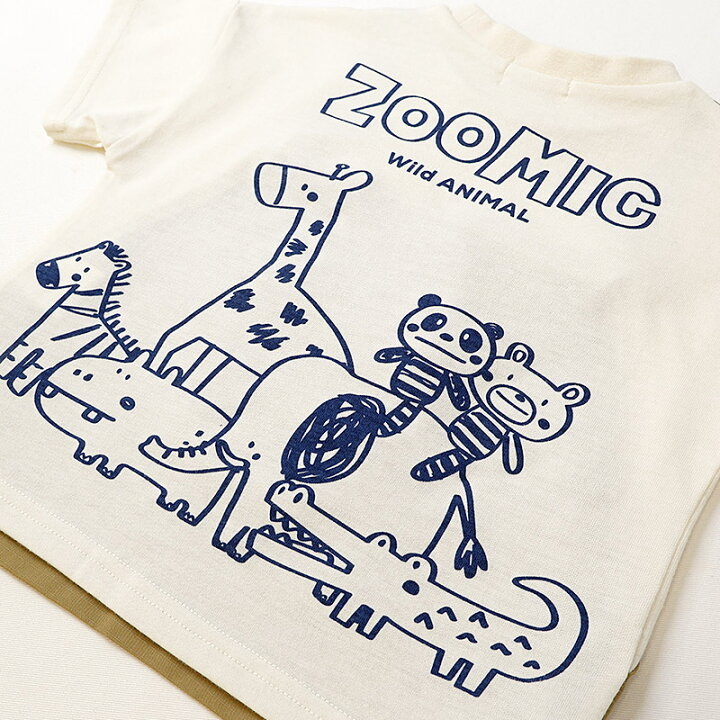 🇯🇵預訂 日本直送🇯🇵Zoomic兩色動物口袋前後印花吊帶短袖T恤