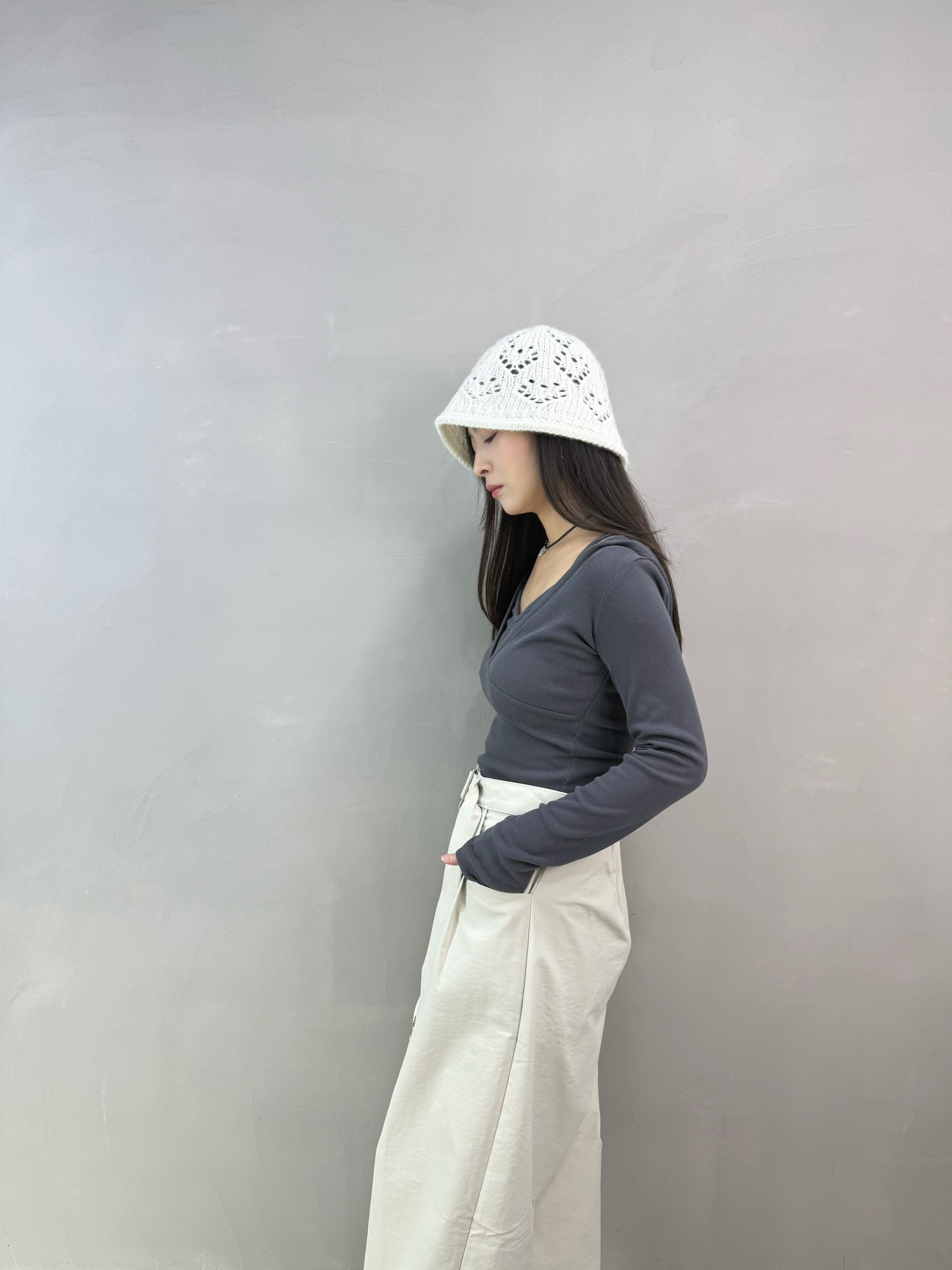 F01 假兩件有帽暗紋tee