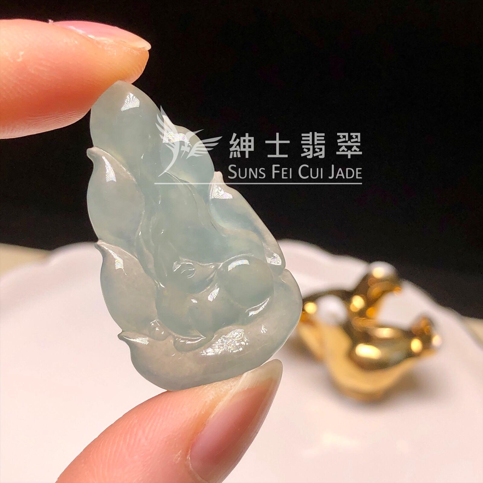 #YK00227 糯冰九尾狐吊墜 