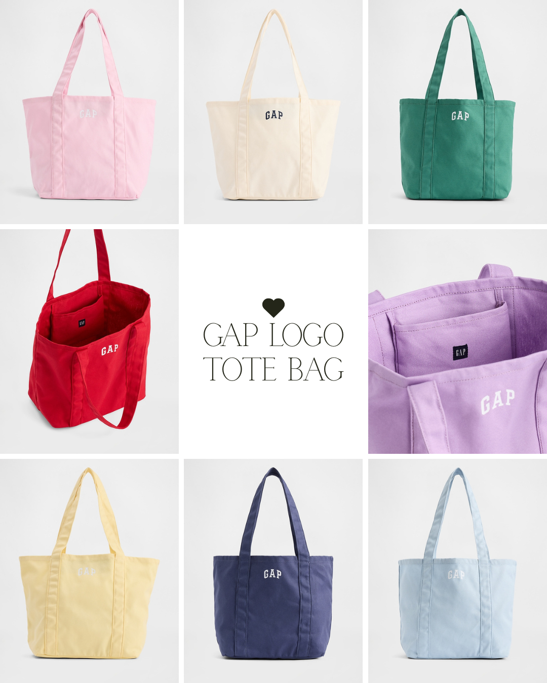 GAP 100% Cotton Logo Tote Bag