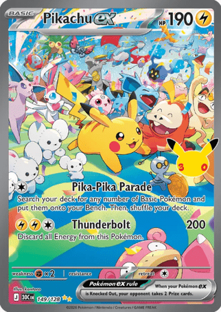 Pokemon TCG 30th Celebration - Pikachu EX-149/128