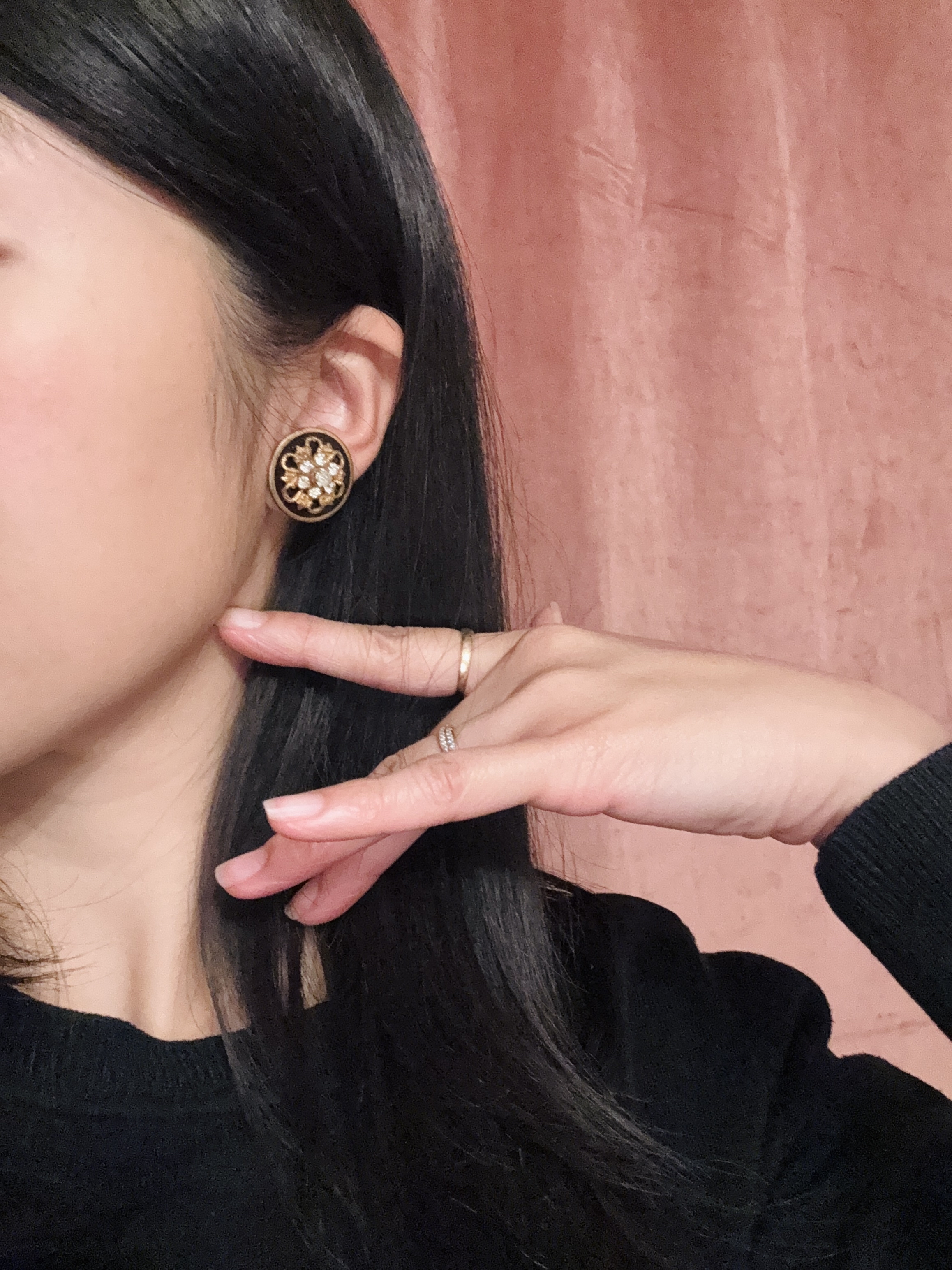 Vintage C.a. 1940-50s Victorian Revival Screw-back Earrings(MT2155)