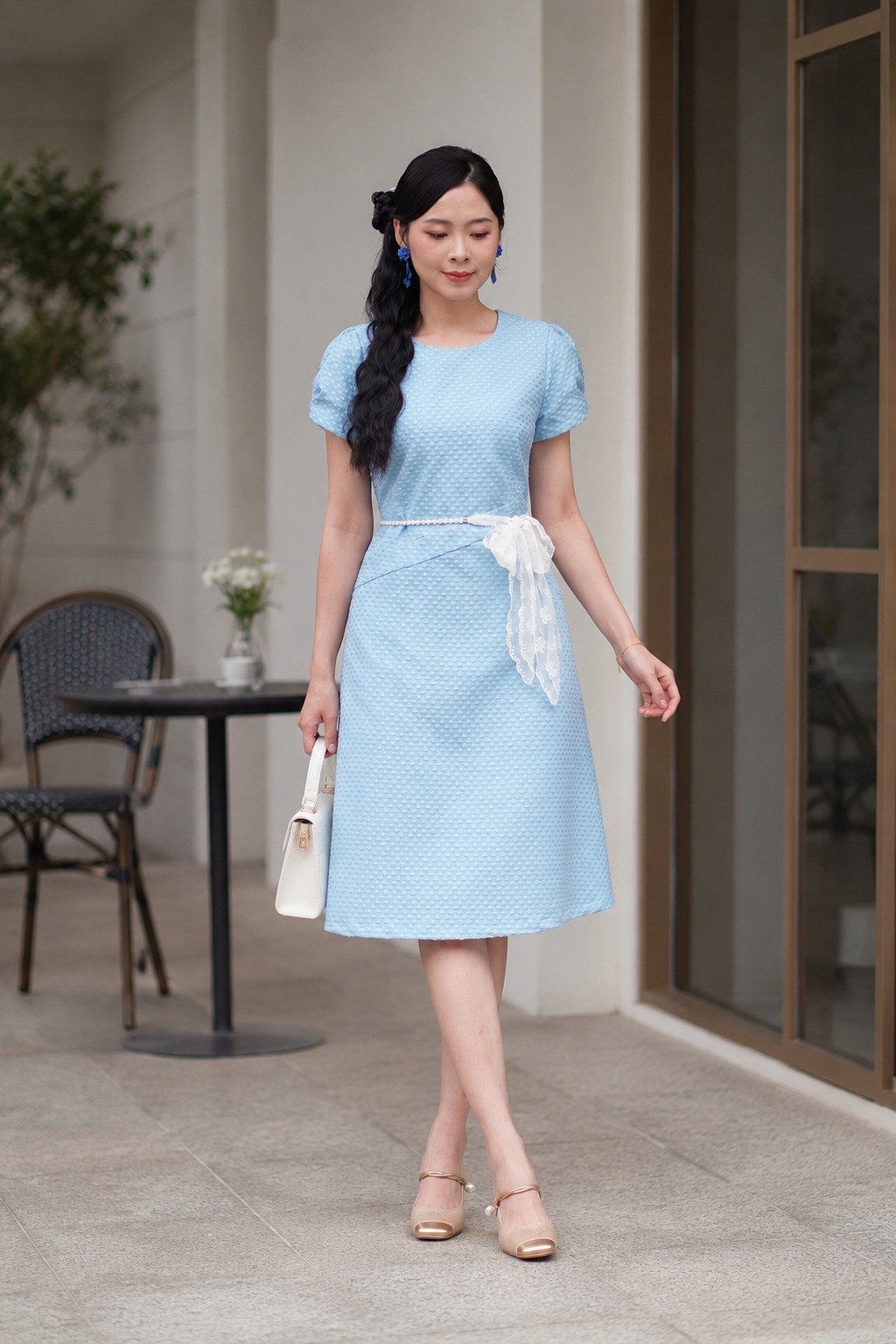 210529 Celeste Textured A-Line Dress