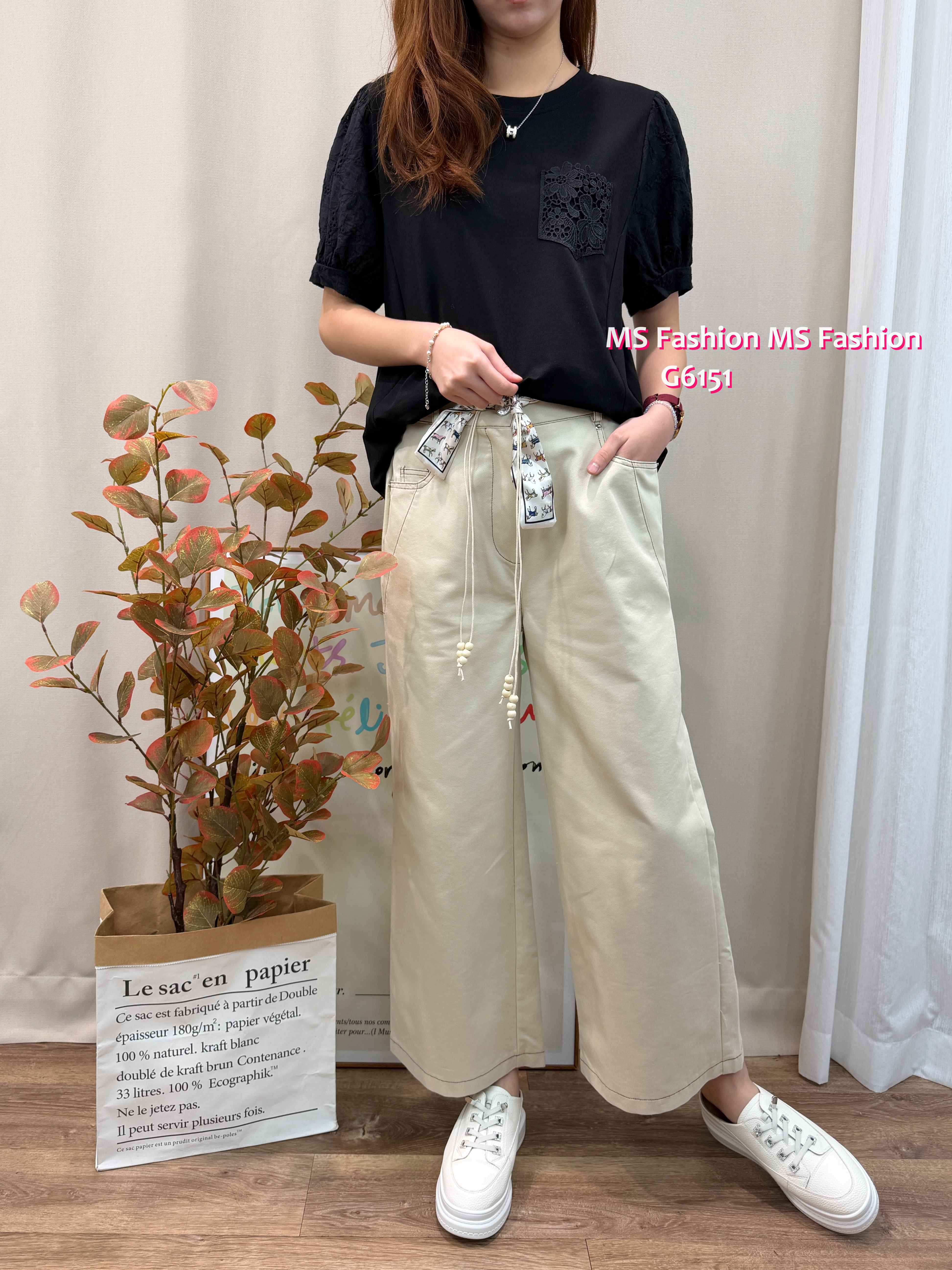 G6151 韓國🇰🇷淨色通花top