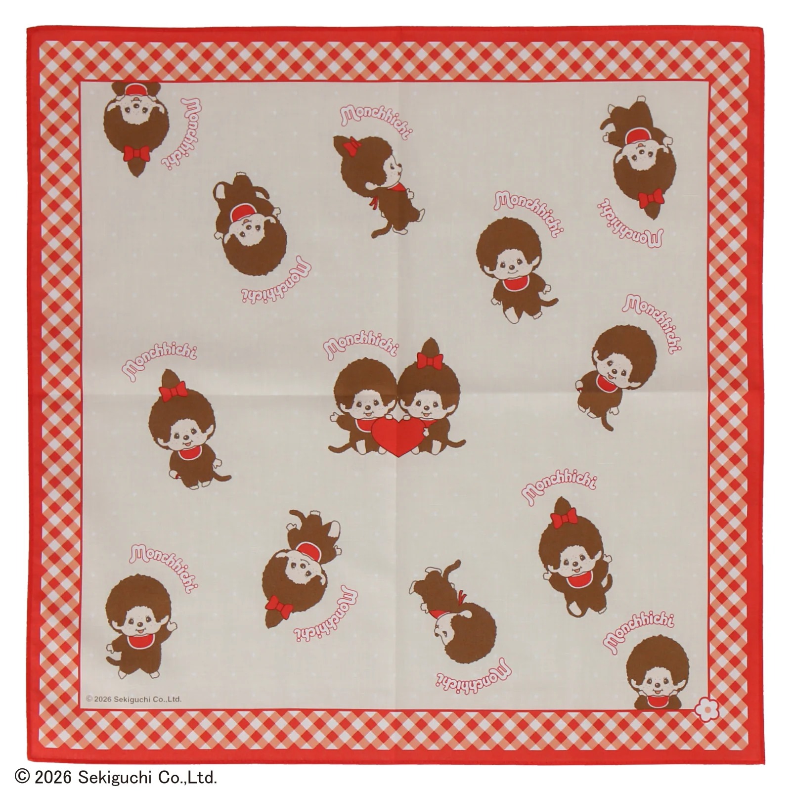 🎀【預訂】Monchhichi-kun & Monchhichi-chan 印花手帕 R