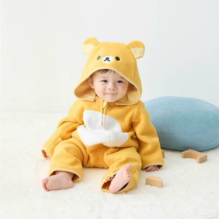 部分現貨🇯🇵預訂 日本直送🇯🇵Rilakkuma Baby鬆弛熊兩色人物造型抓絨長袖連帽連身服