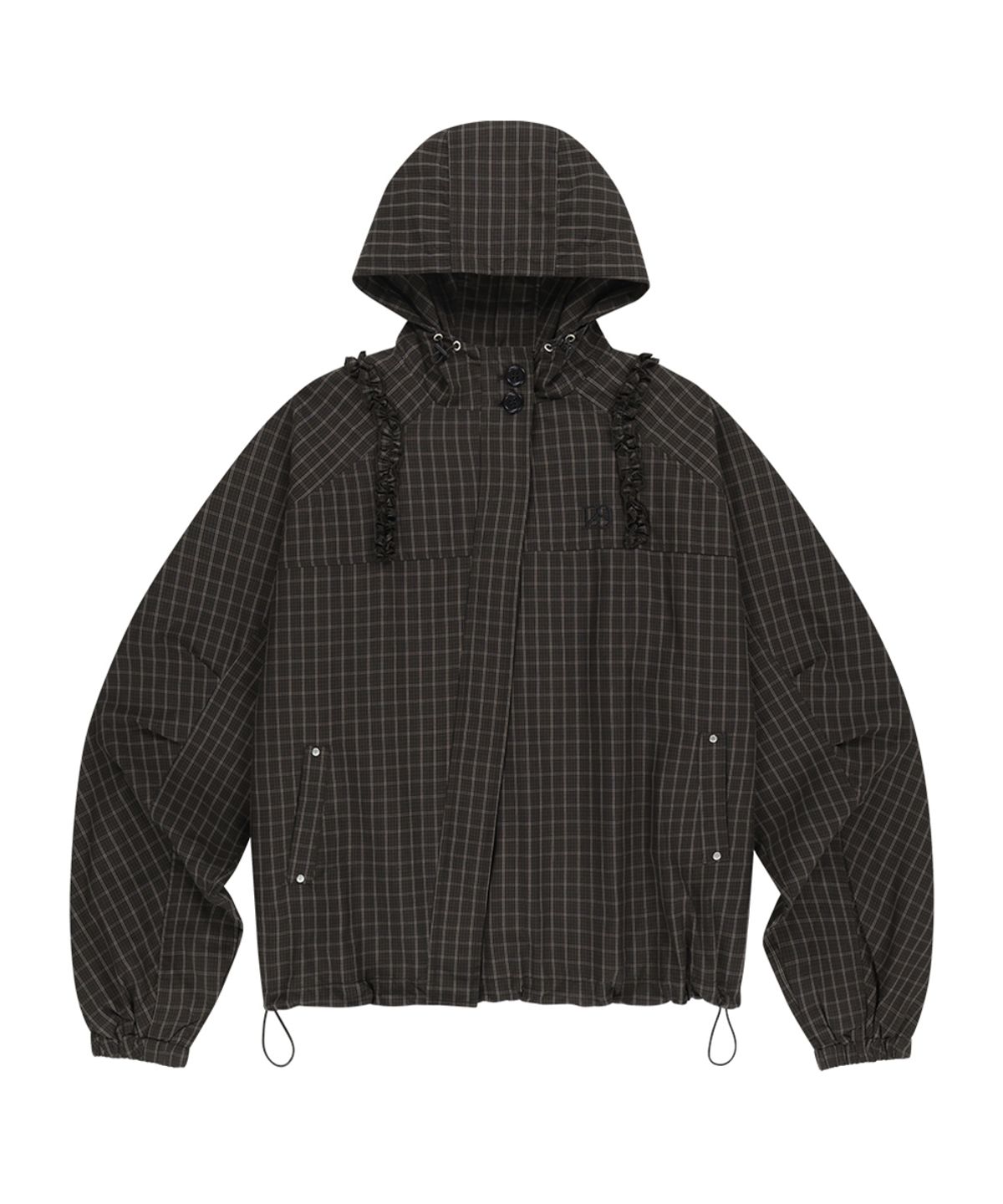 🇰🇷訂購｜ILLIGO 26｜Oblique Frill Hooded Jacket  CHECK 2色 