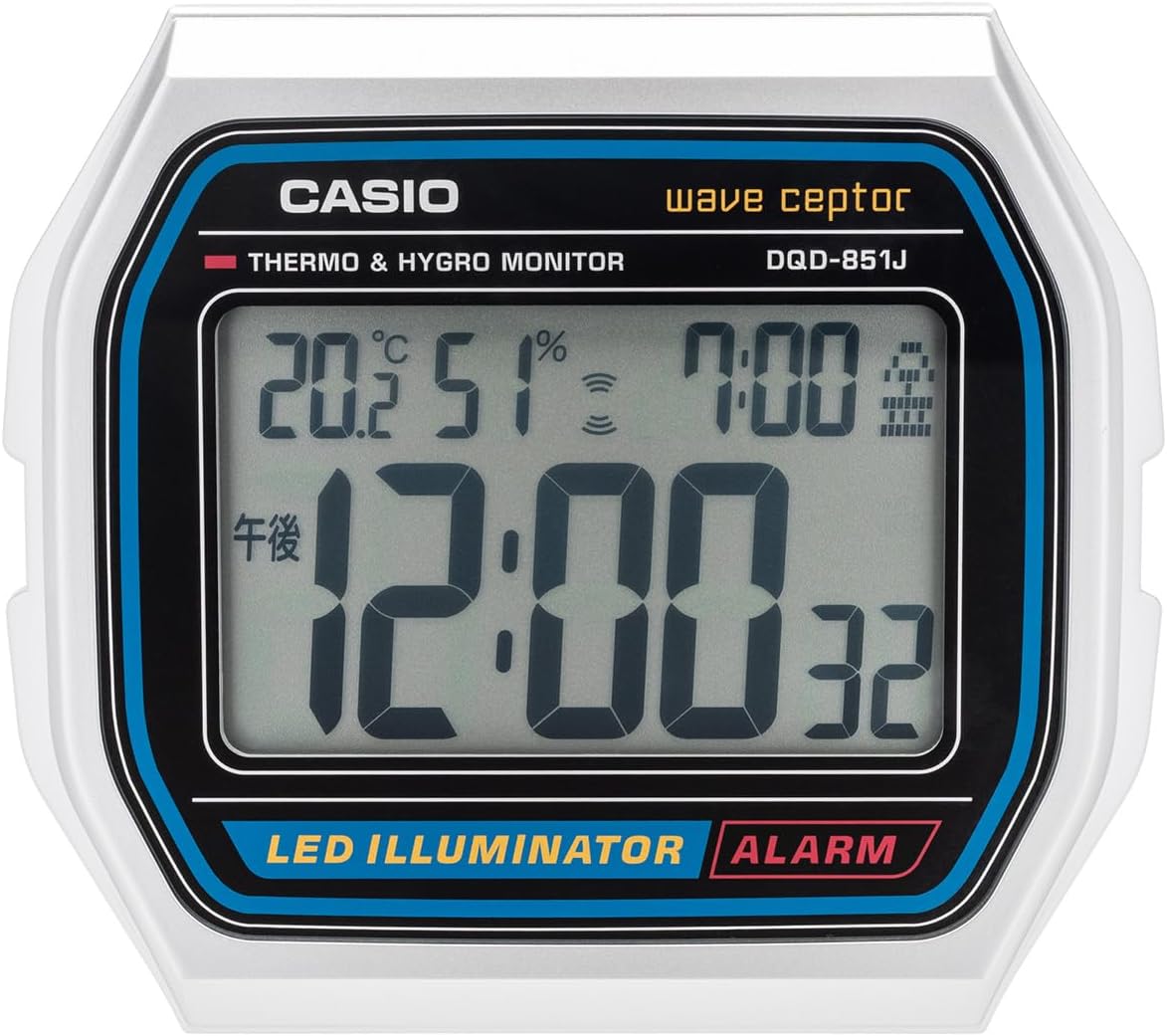 預訂 | 日本 CASIO 電波座枱電子鬧鐘｜溫度濕度顯示・銀色