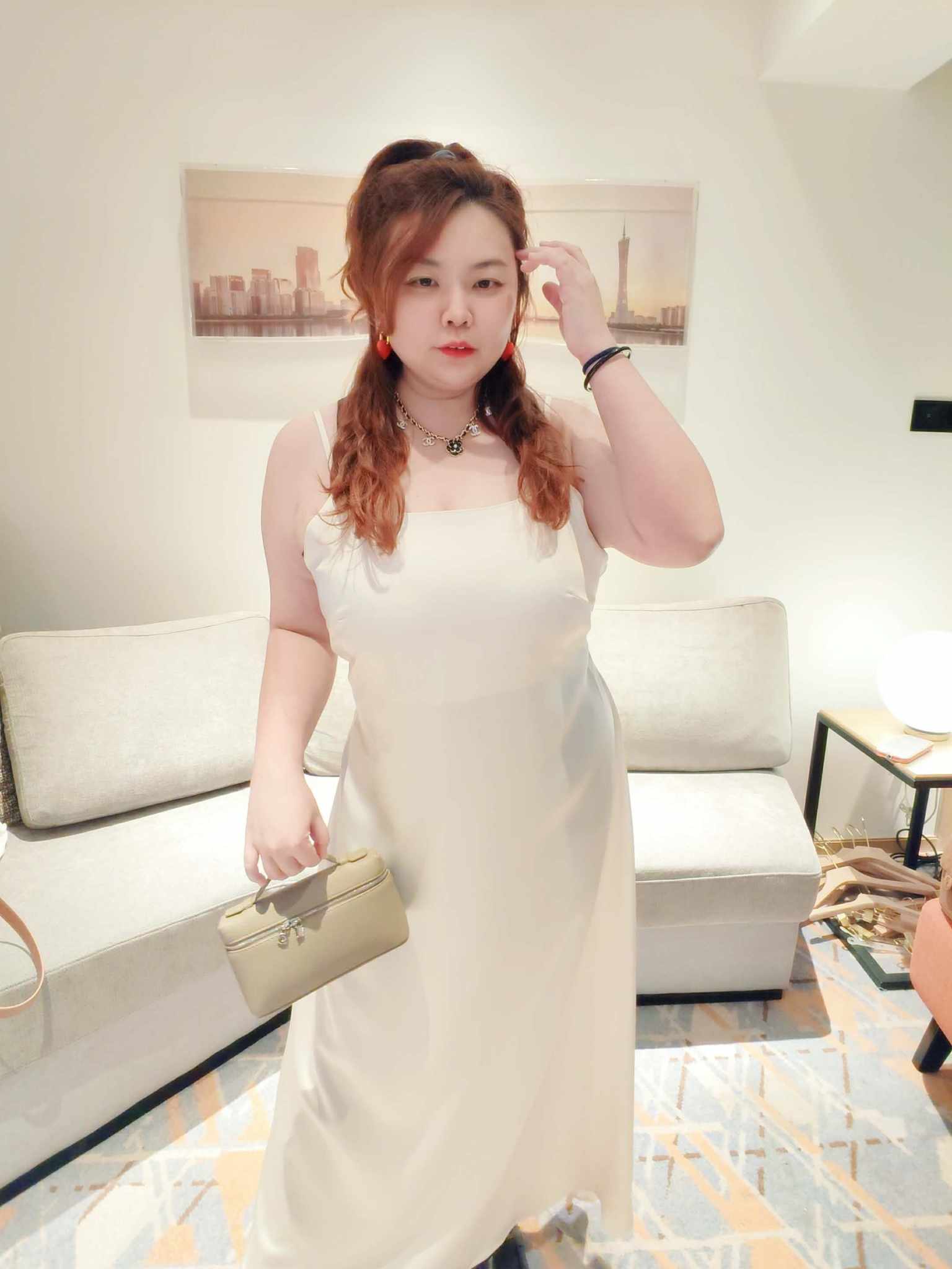 YCI01 26027 高级缎面吊带长礼服连身裙