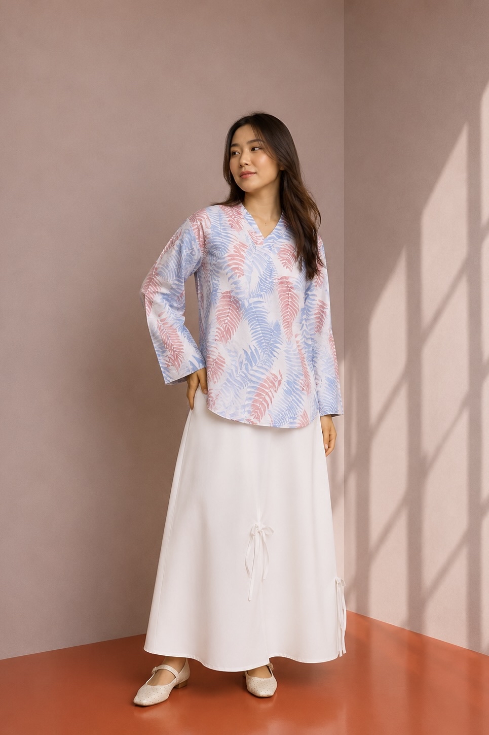 LINEN TOP - Blue Blossom