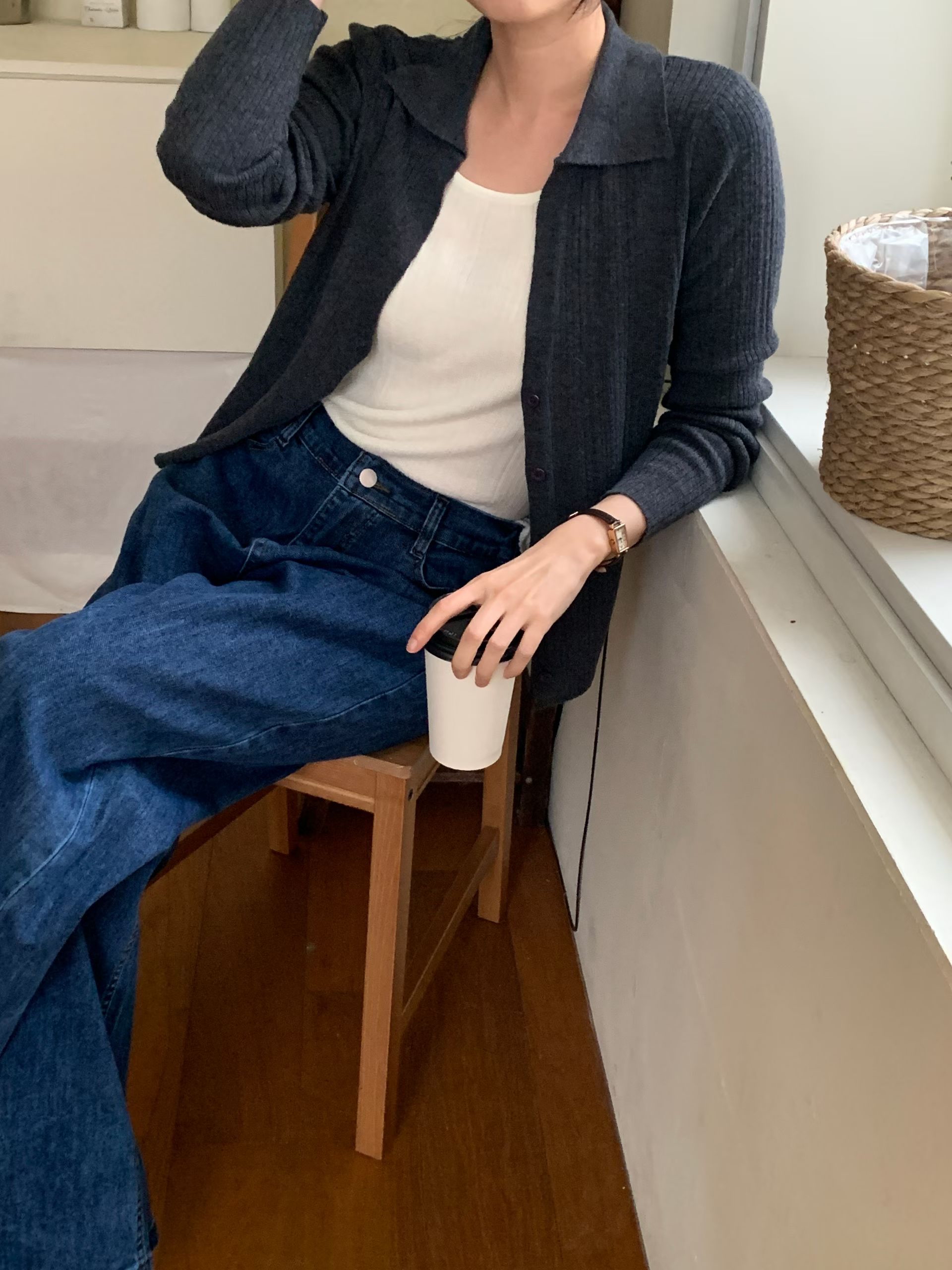 假2件開胸薄針織