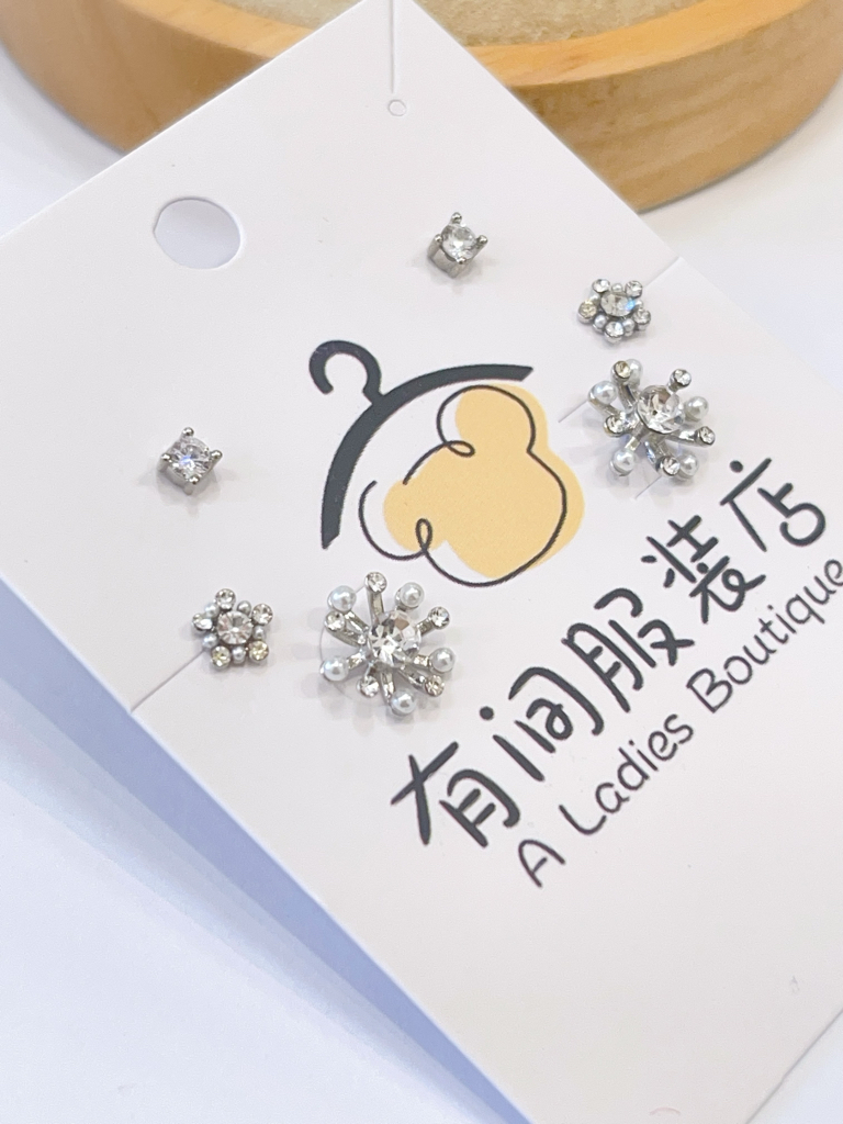 雪花星星耳环套装