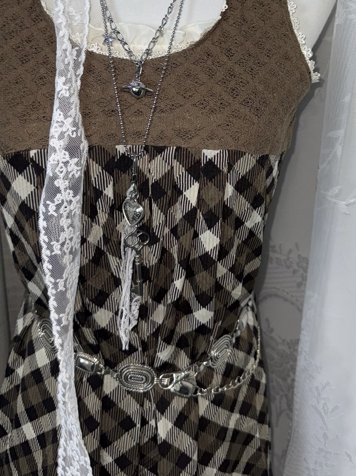 Mori Kei Chocolate Sleeveless Dress