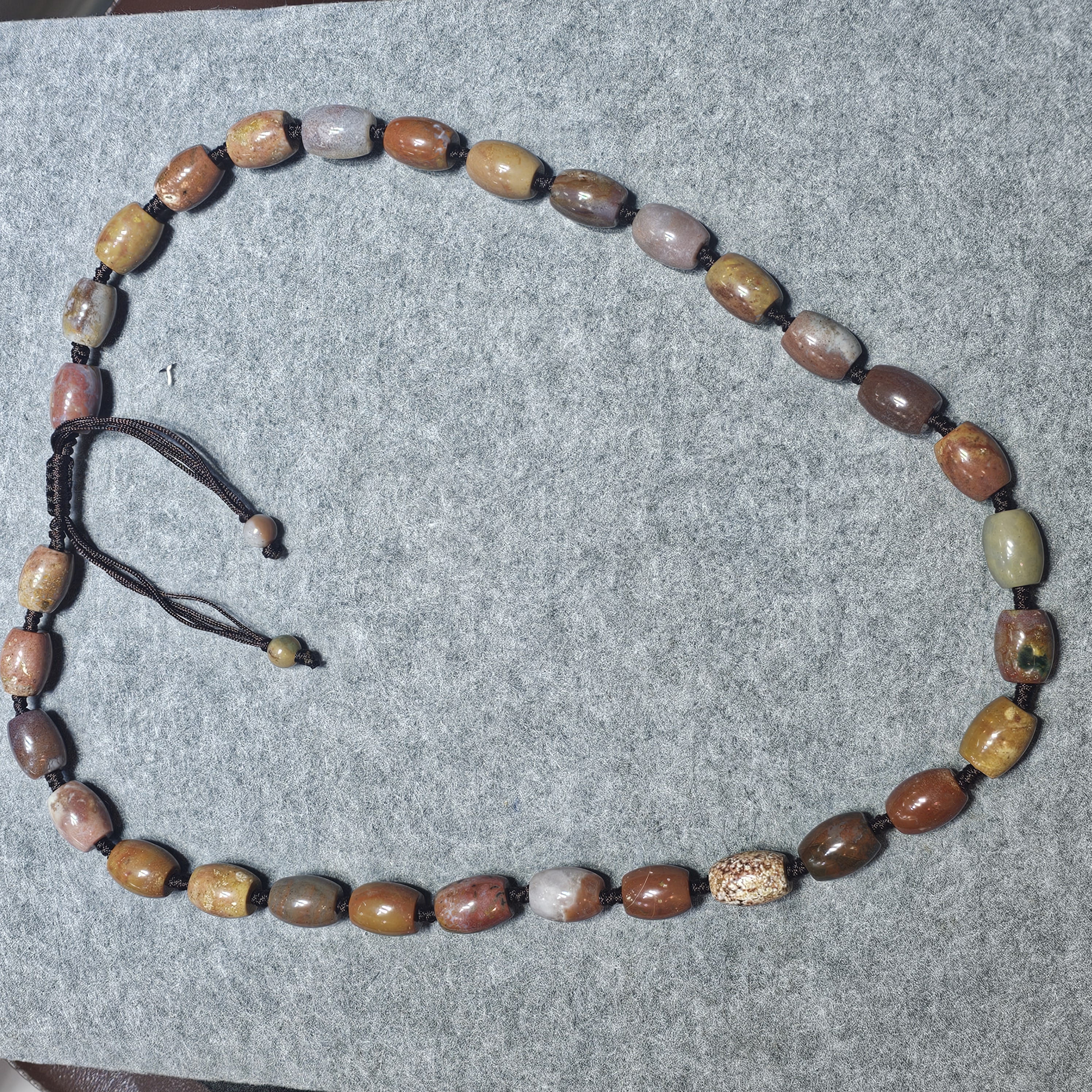 瑪瑙路路通織繩頸鏈