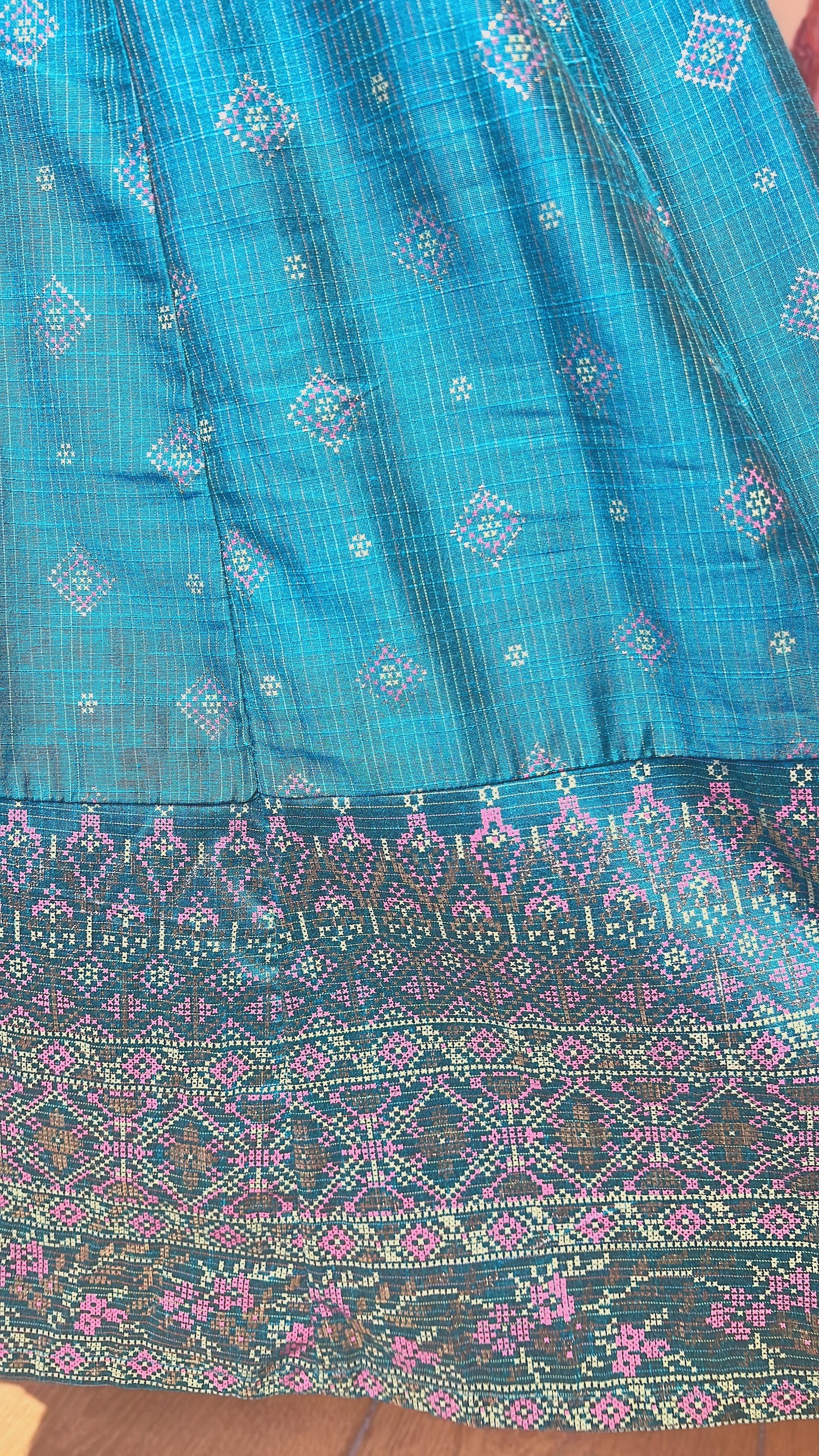 Peacock green with Rainbow grid 4-rope OP 49" #642