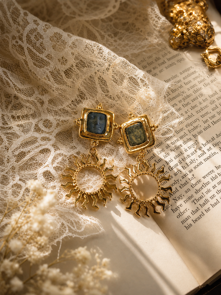 拜占庭的傾城月光 ∙ 西洋古董宮廷重工垂吊耳環系列 Byzantine Moonlight ∙ Vintage Statement Dangle & Drop Earring Collection
