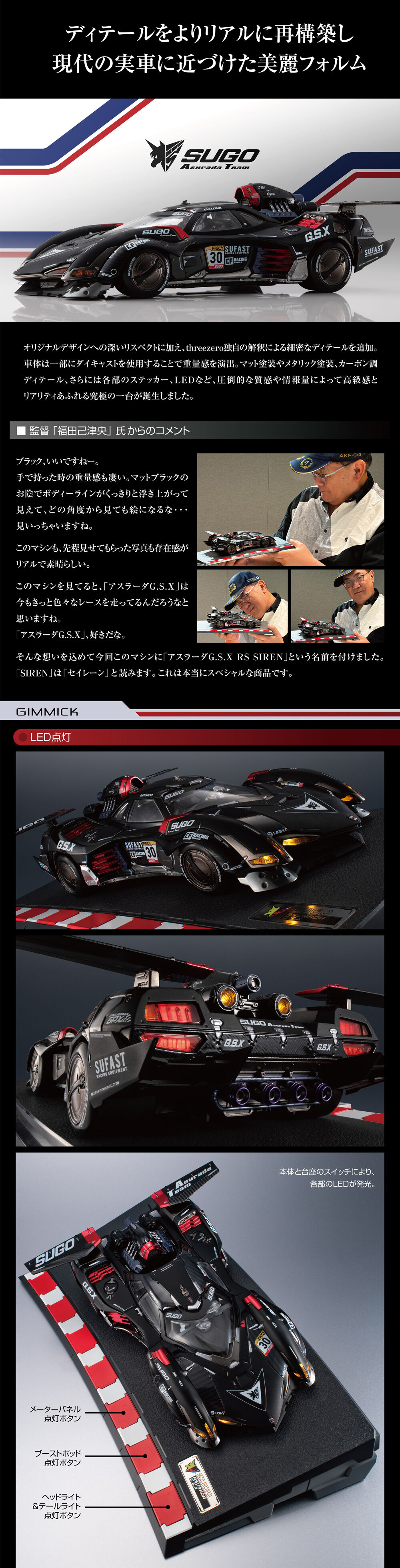 (預訂訂金 $1000) (總價 $2645) (魂限) (行版連特典) threeMega MegaHouse x threezero Variable Action Hi-SPEC UNITED Future GPX Cyber Formula Asurada G.S.X RS SIREN VA Hi-SPEC UNITED 新世紀GPX 高智能方程式 雷神 G.S.X RS SIREN