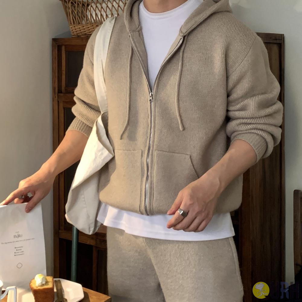 【100%保證韓國直送】Square Two-way 雙向拉鍊連帽冷衫外套套裝 [Set] RL114748