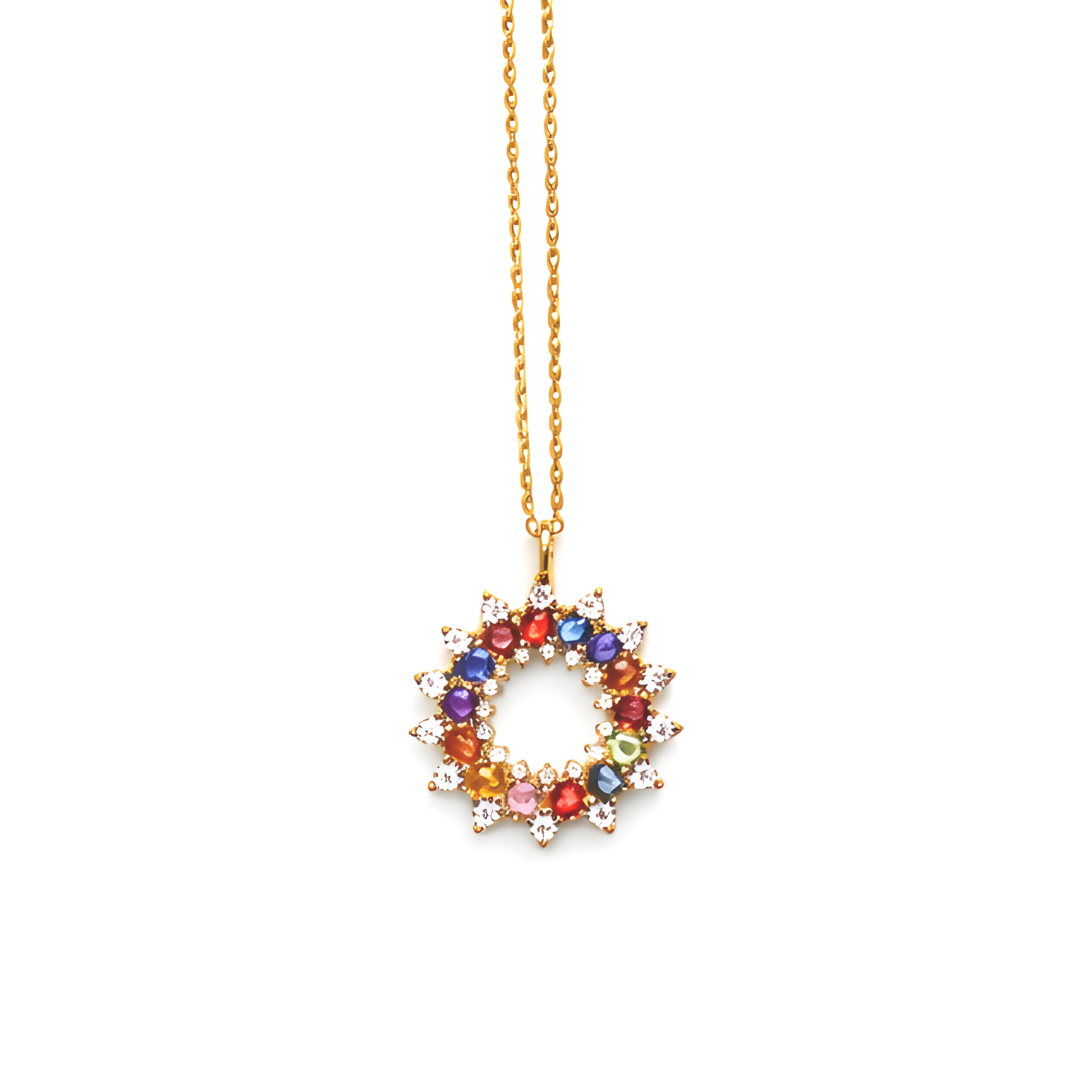 「水龍玄晶・花冠頸鏈」｜隨身風水法陣｜高訂天然彩色藍寶石系列