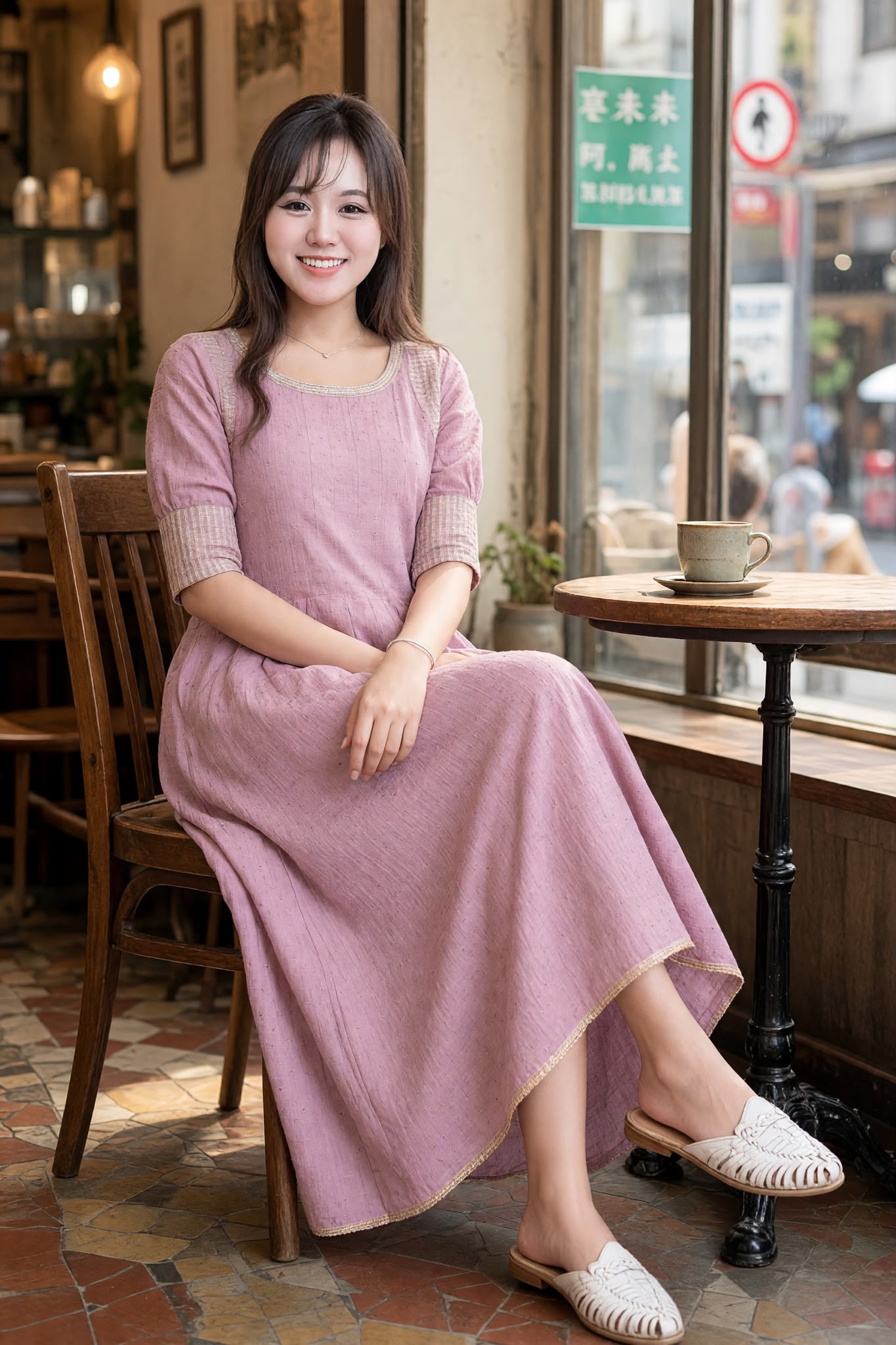 3539 Dried Rose Plain Color Pleated Chest OP 49"