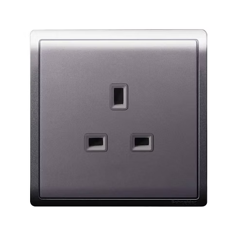 施耐德 Pieno 薰衣草銀 13A單蘇 插座