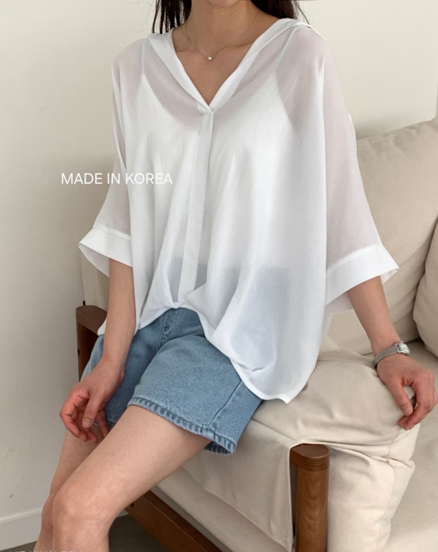 G6272 韓國🇰🇷V領淨色top