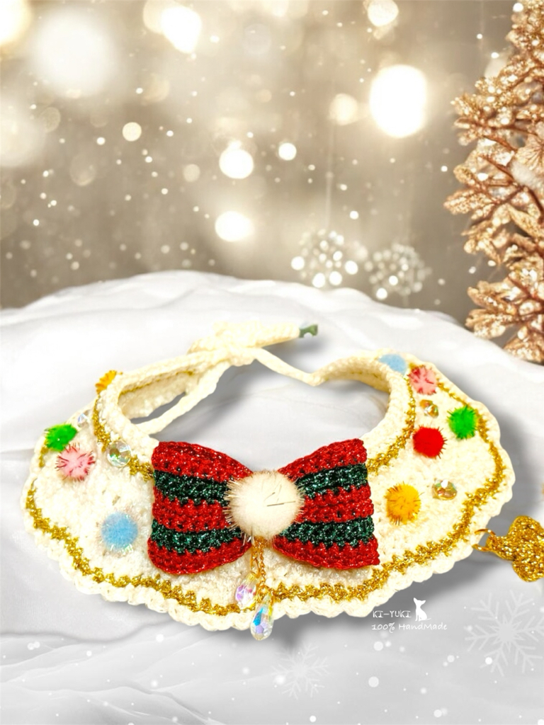 原創設計 寵物毛線編織手作 聖誕頸飾