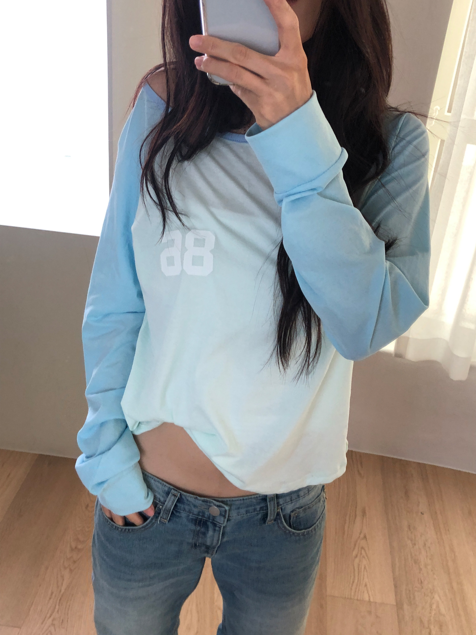 Graphic Raglan Long Sleeve Top