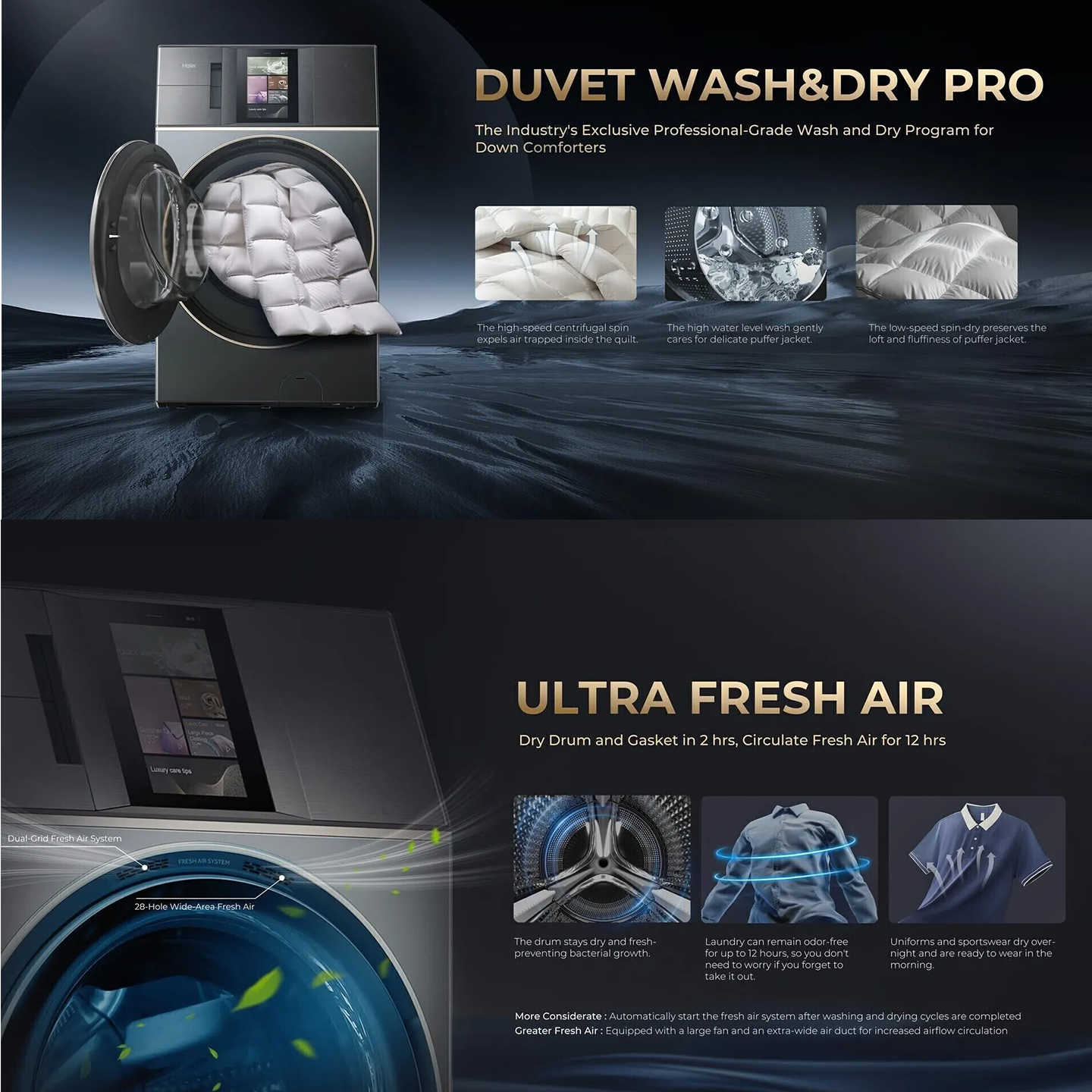 Haier 24kg/13kg Duo Drum Washer Dryer (HWD240-BD12LGNU1)