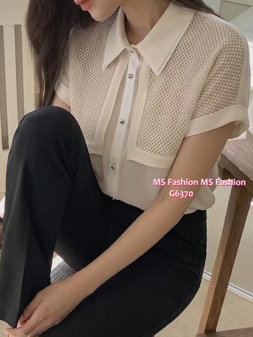 G6370 韓國🇰🇷雙層layer拼網料Top