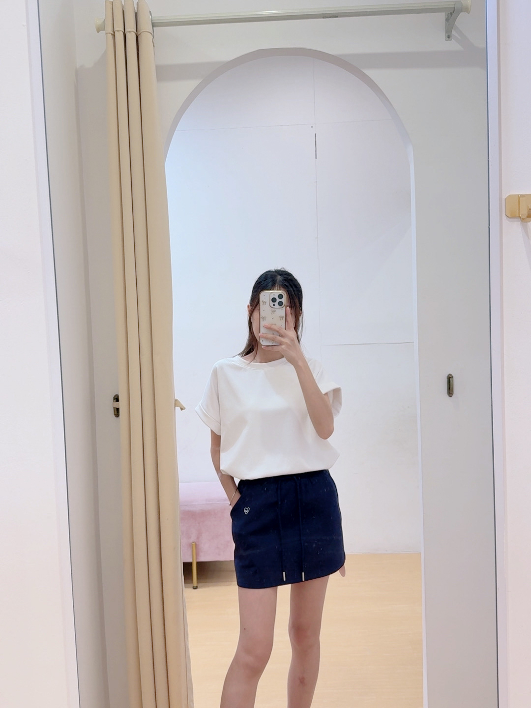 太空棉半袖卷边oversize 上衣R2956