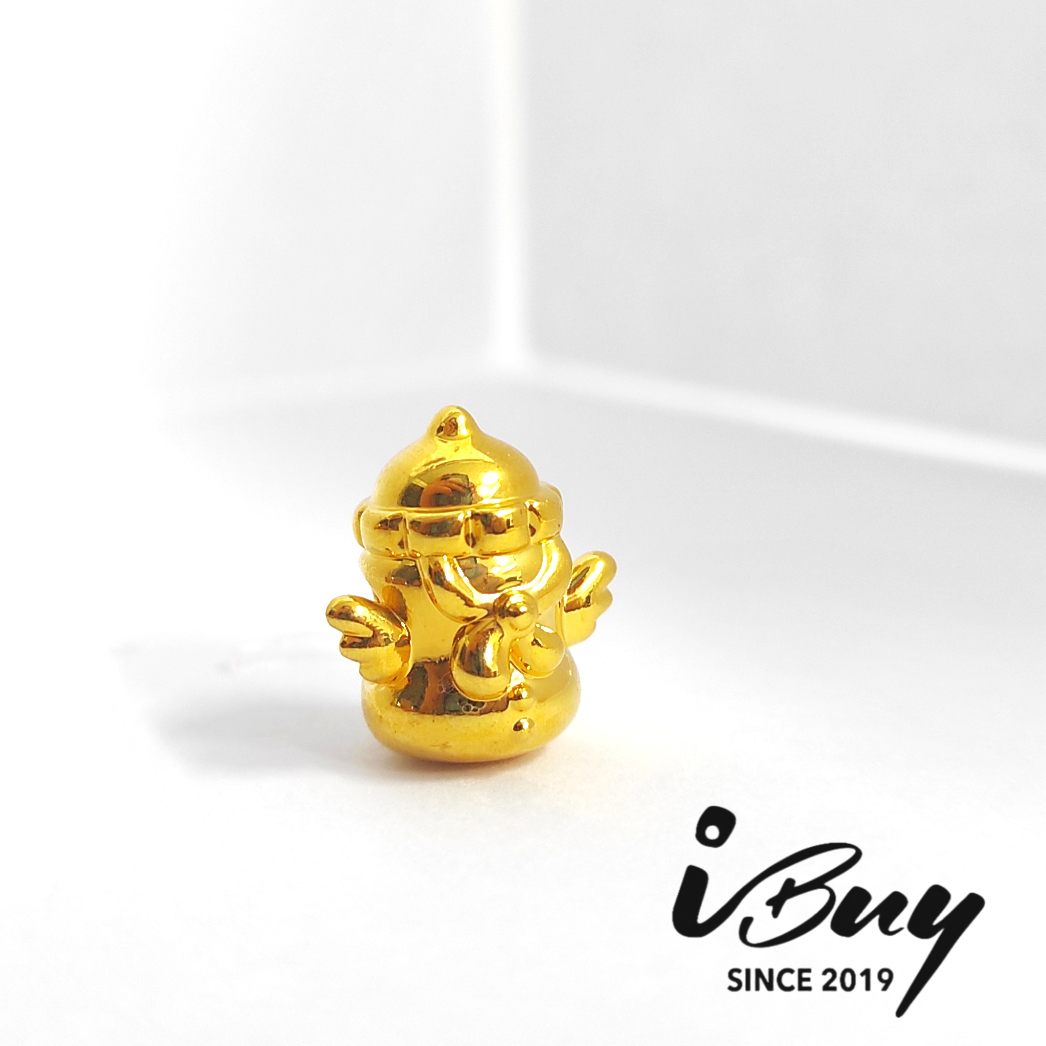 916 HARD GOLD WINGED BABY BOTTLE CHARM BEAD 916 硬金 翅膀奶品串咀