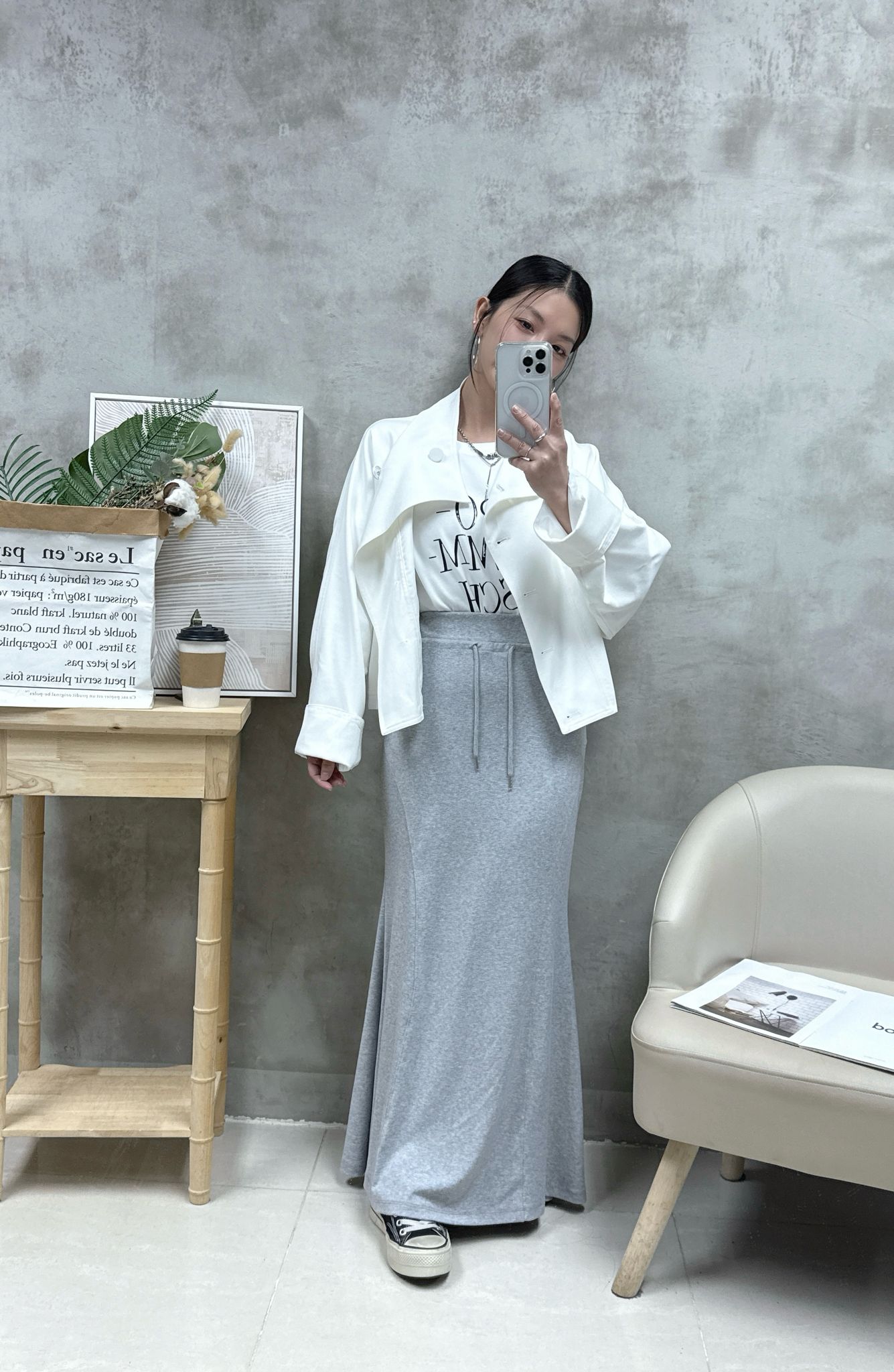 B07 大反領扣鈕外套