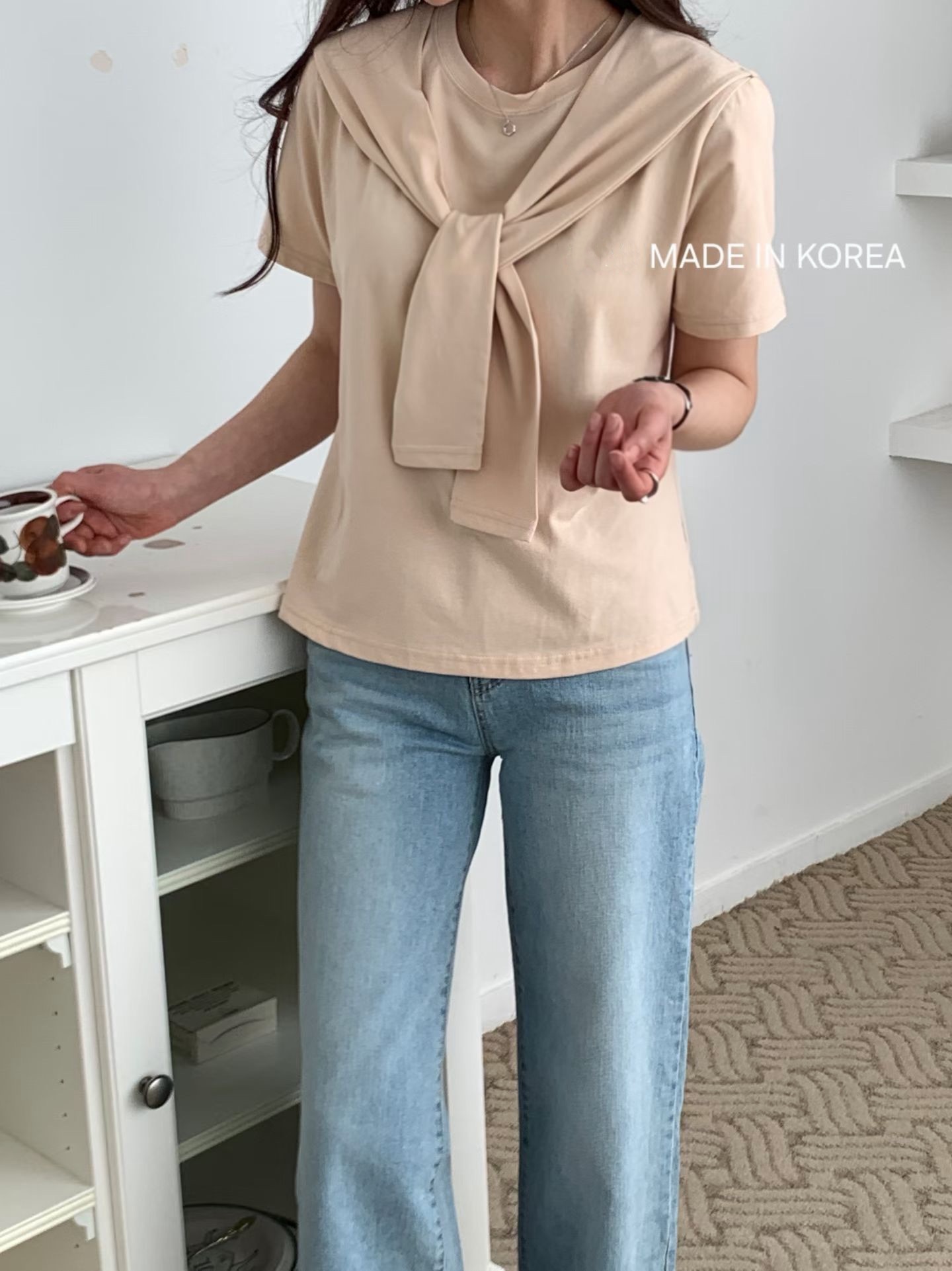 G6226 韓國🇰🇷Tee+披肩Set