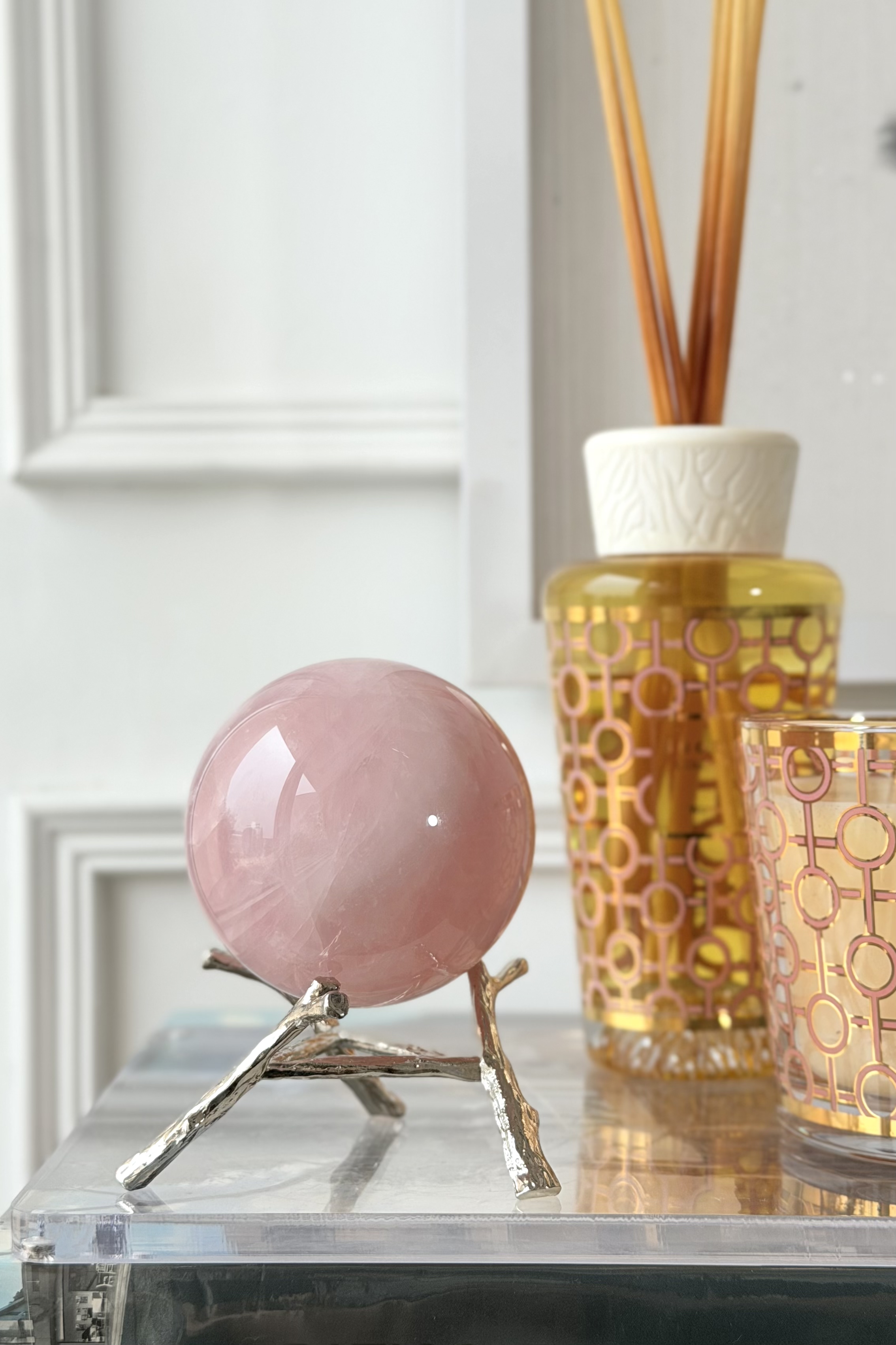 ༒7.1cm 粉水晶球༒ RQ.aA3C11Gmt8-RA28-39s