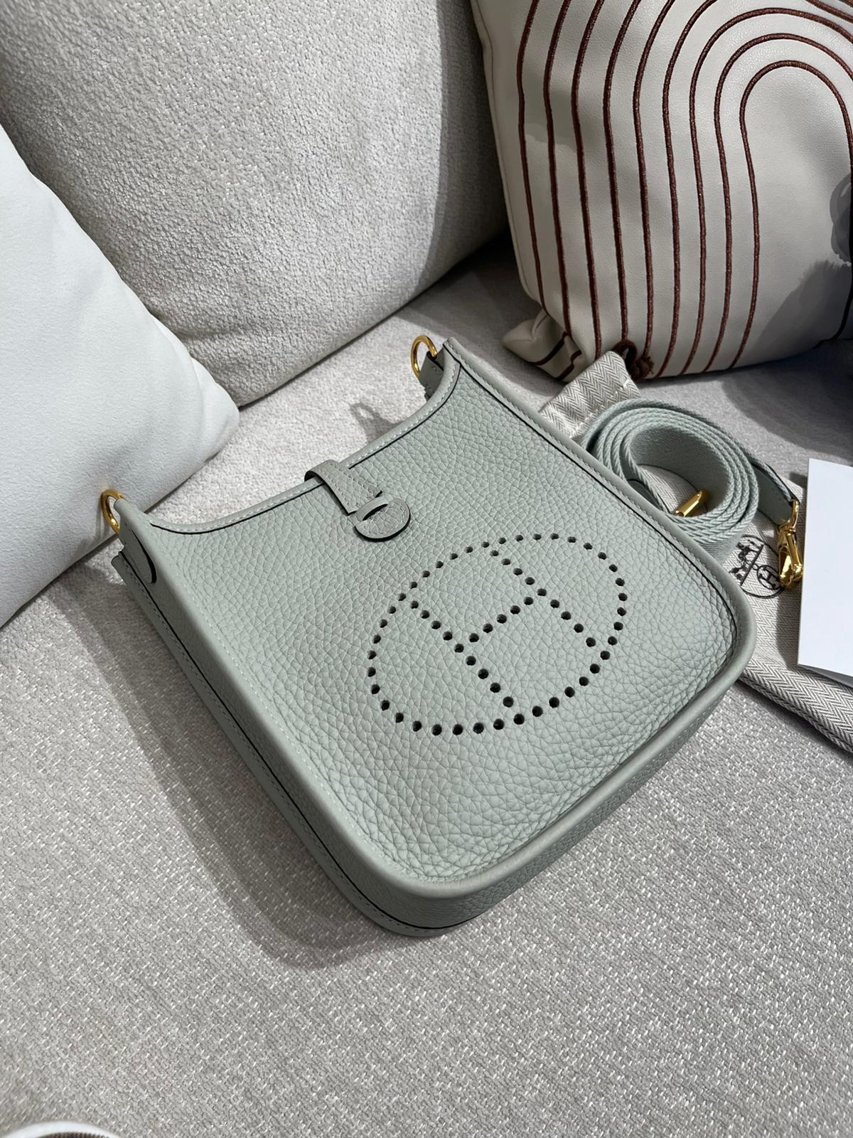 Hermes Mini Evelyne Stamp B 水晶灰 100%Authentic, 99%New✅收據✅Dust bag ✅Box