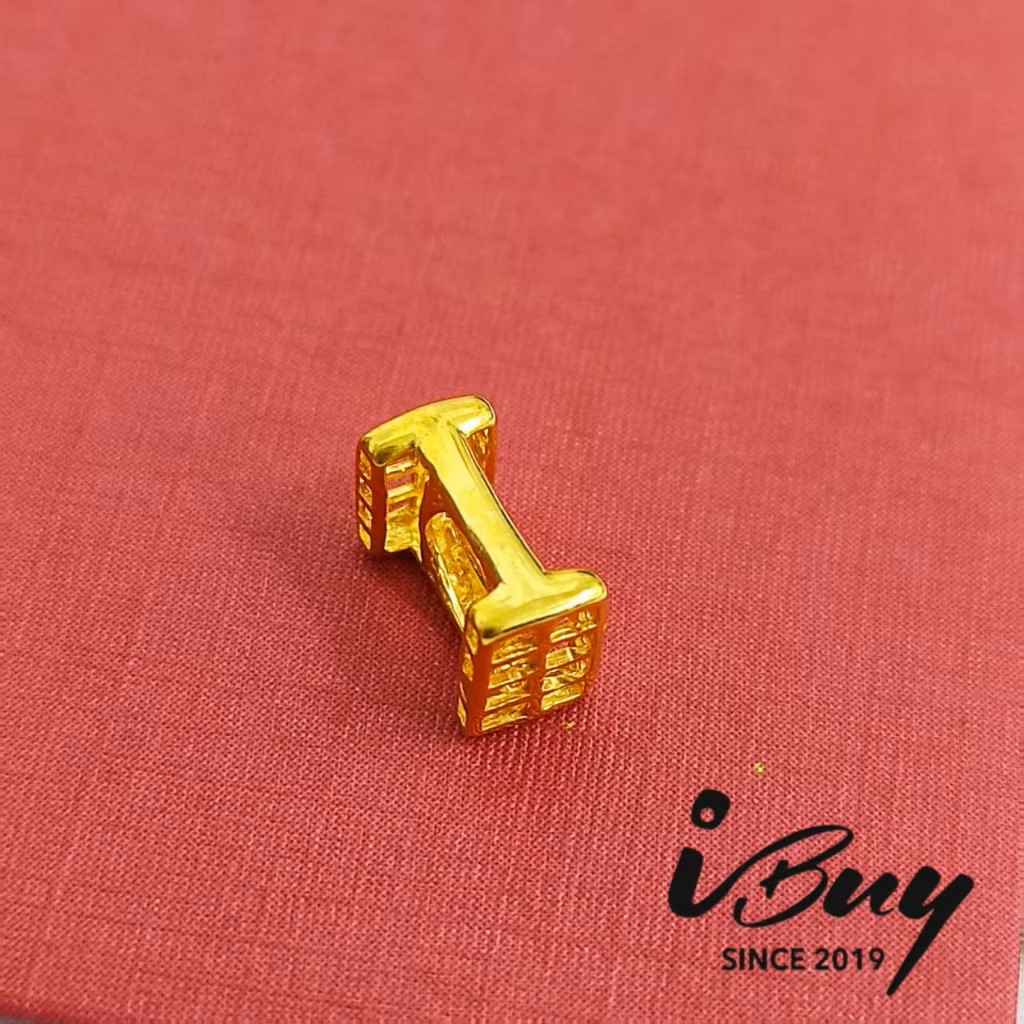 916 GOLD I ALPHABET CHARM BEAD 916 金 I 字母串咀