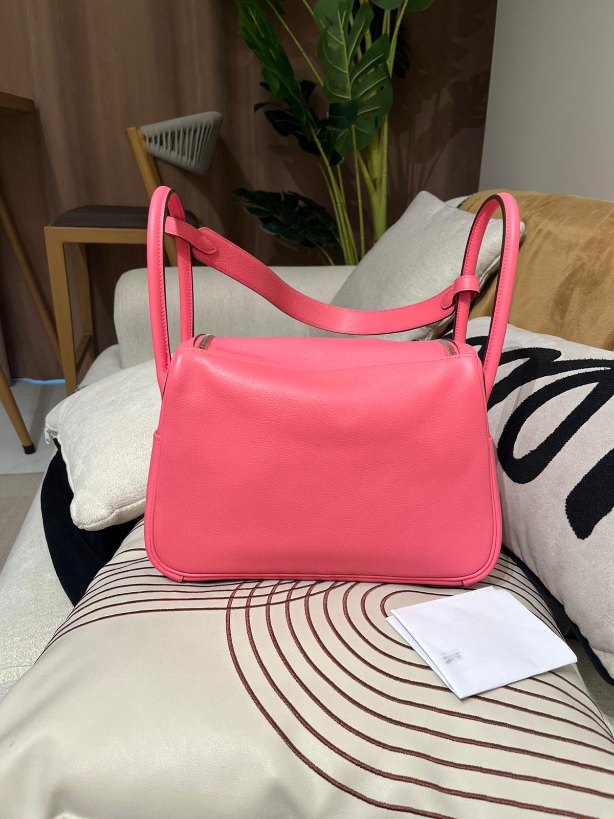 HERMES LINDY 26,8W 杜鵑粉STAMP A 100%Authentict,98%new ✅收據副本 ✅dust bag ✅BOX 