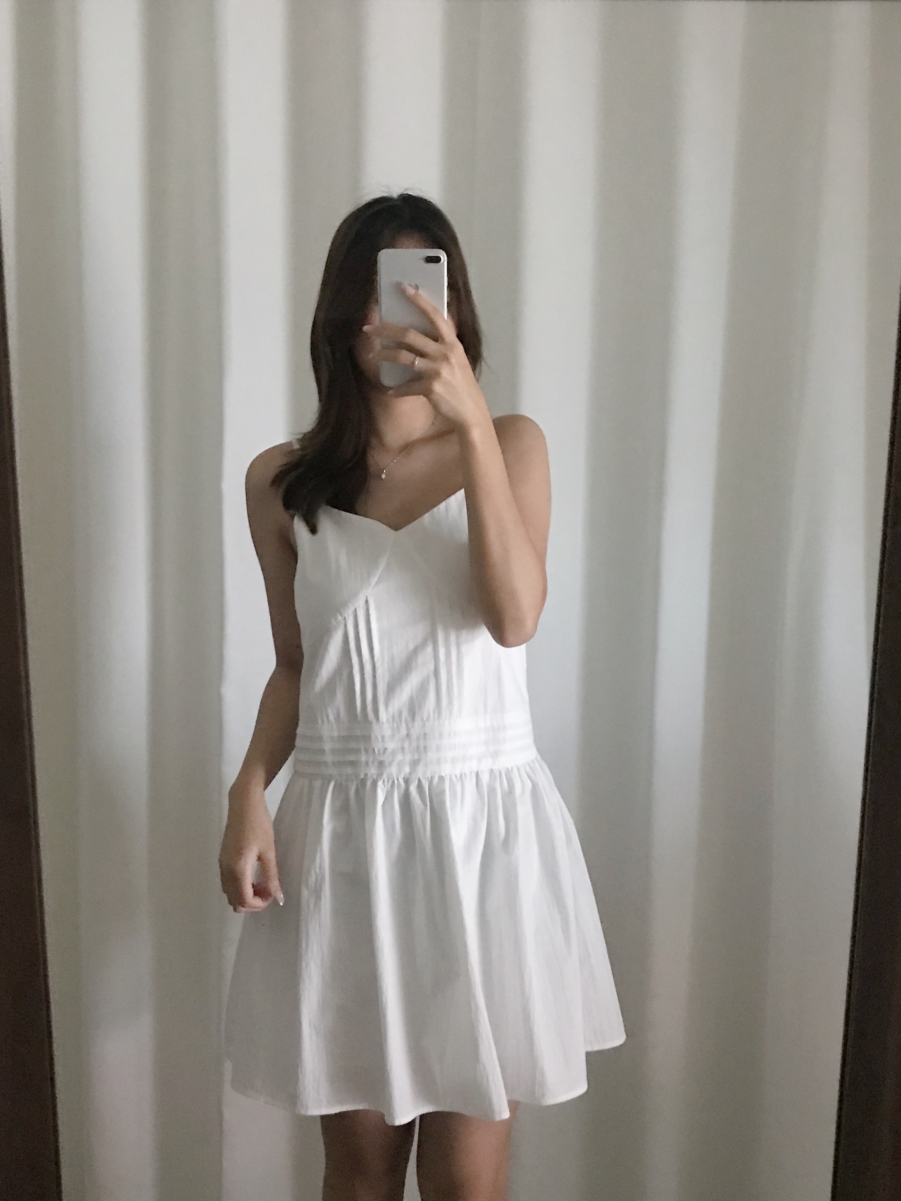 氣質壓褶吊帶連身裙(兩色入)