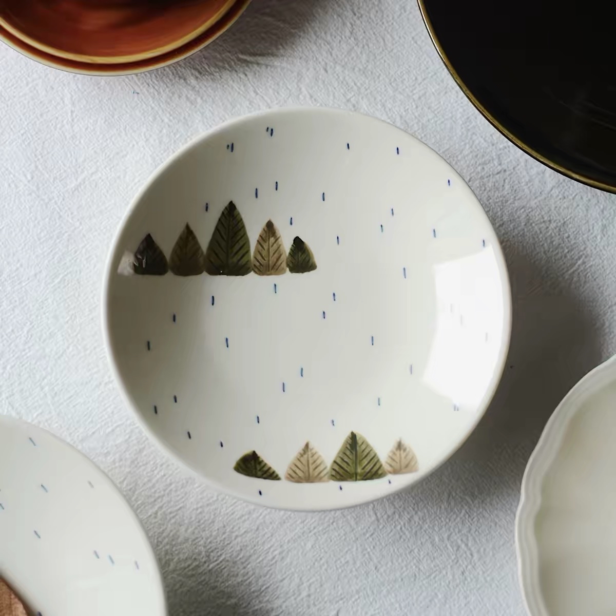 雨天小樹系列手繪餐具