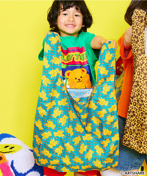 🇯🇵預訂 日本直送🇯🇵Markey’s x Wiggle Wiggle兩色花花小熊印花環保袋