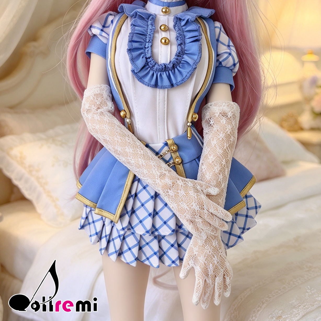 【dollremi】(A0124) 白色及肘蕾丝手套 White Elbow-length lace gloves