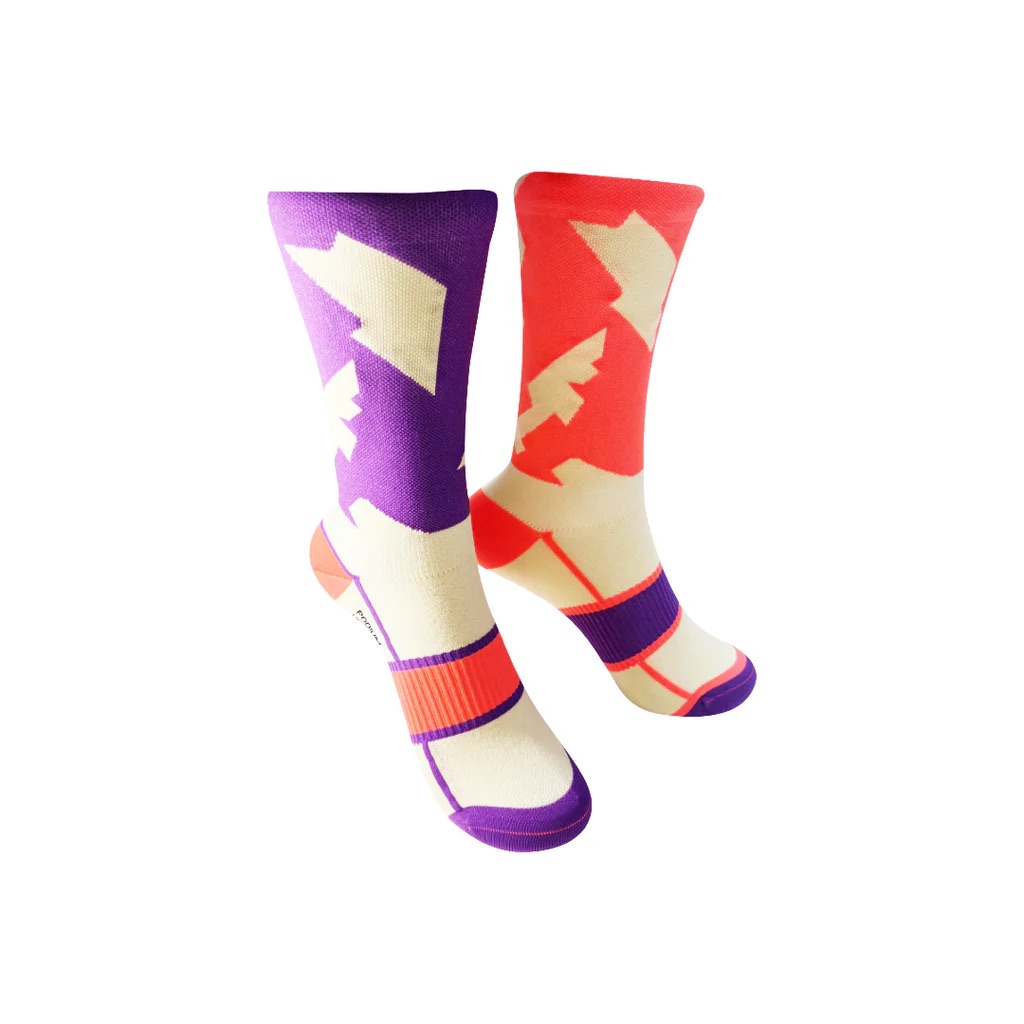 Monkey Sox Podium Bolt Socks - Cream & Orange