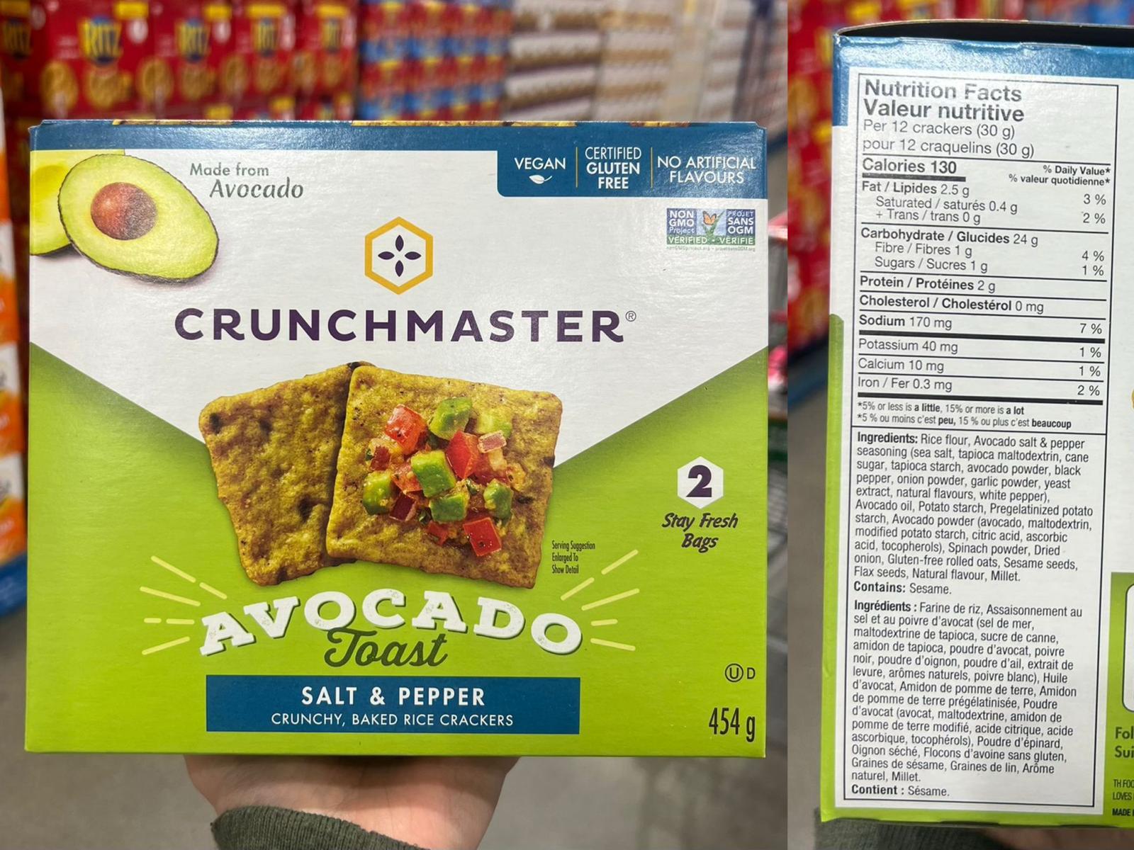 加拿大直送-Crunchmaster  牛油果黑椒脆米餅454g