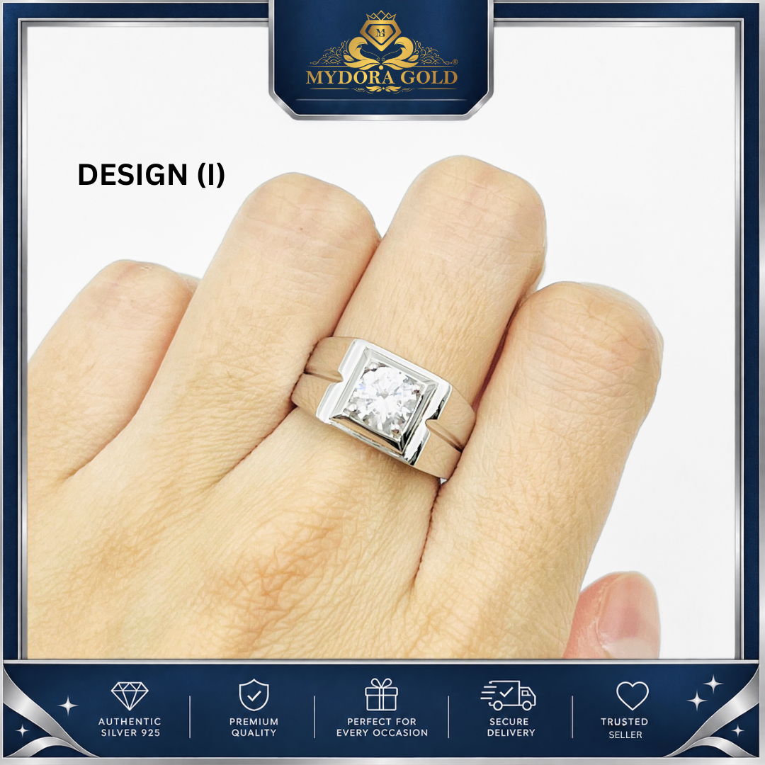 MYDORA 925 Silver Ring - Cincin Imperial Edge Collection