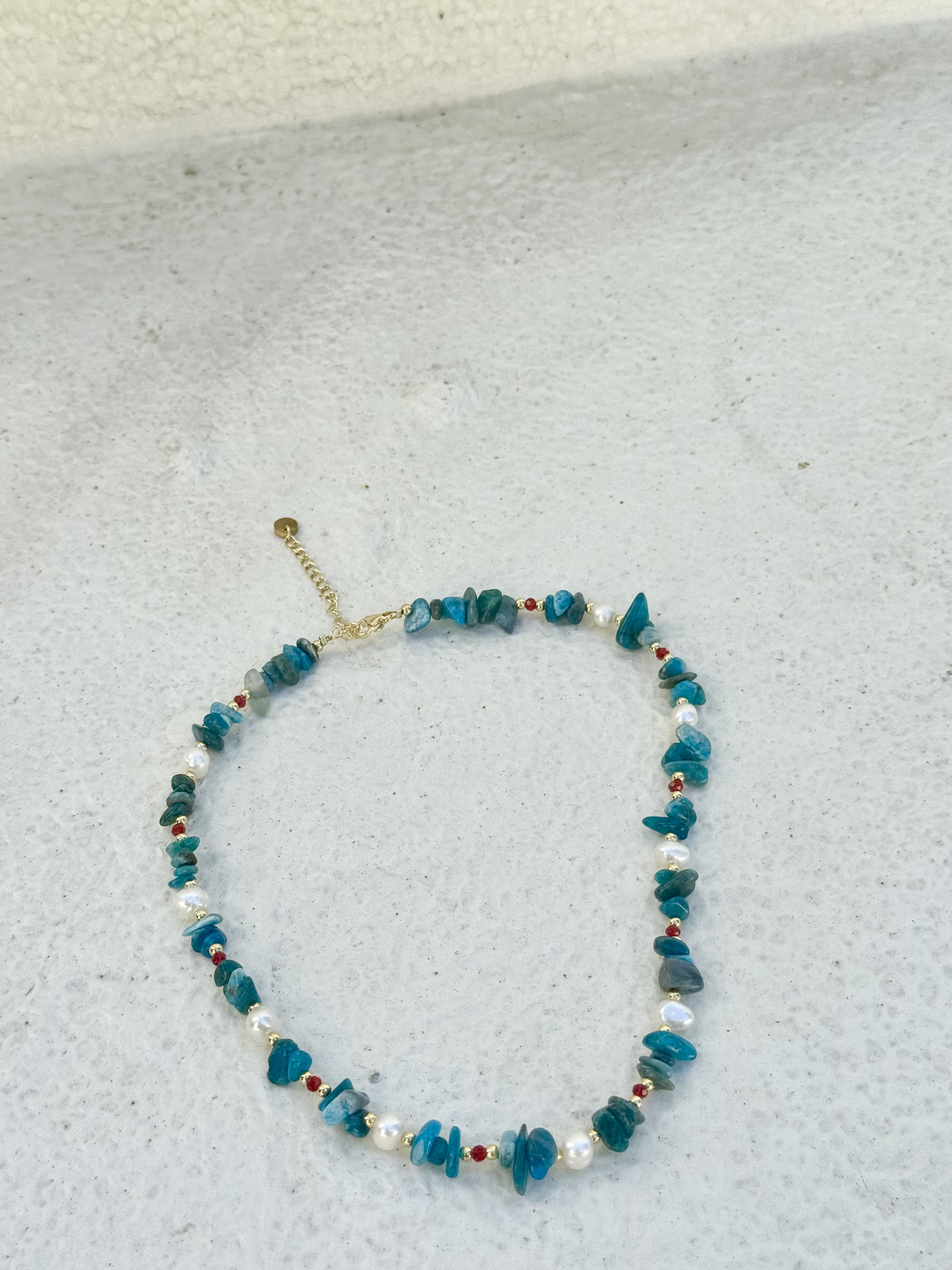 Blue stone stainless necklace