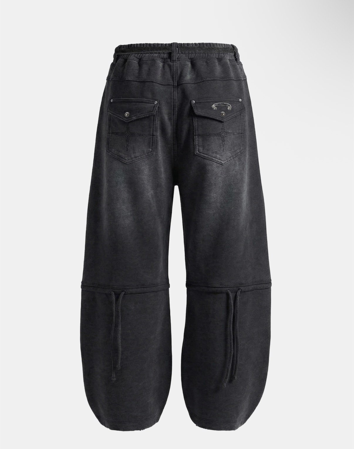 BADBLOOD新款[w-pts26-094] Destroyed Raw-Edge Joggers - Denim Black