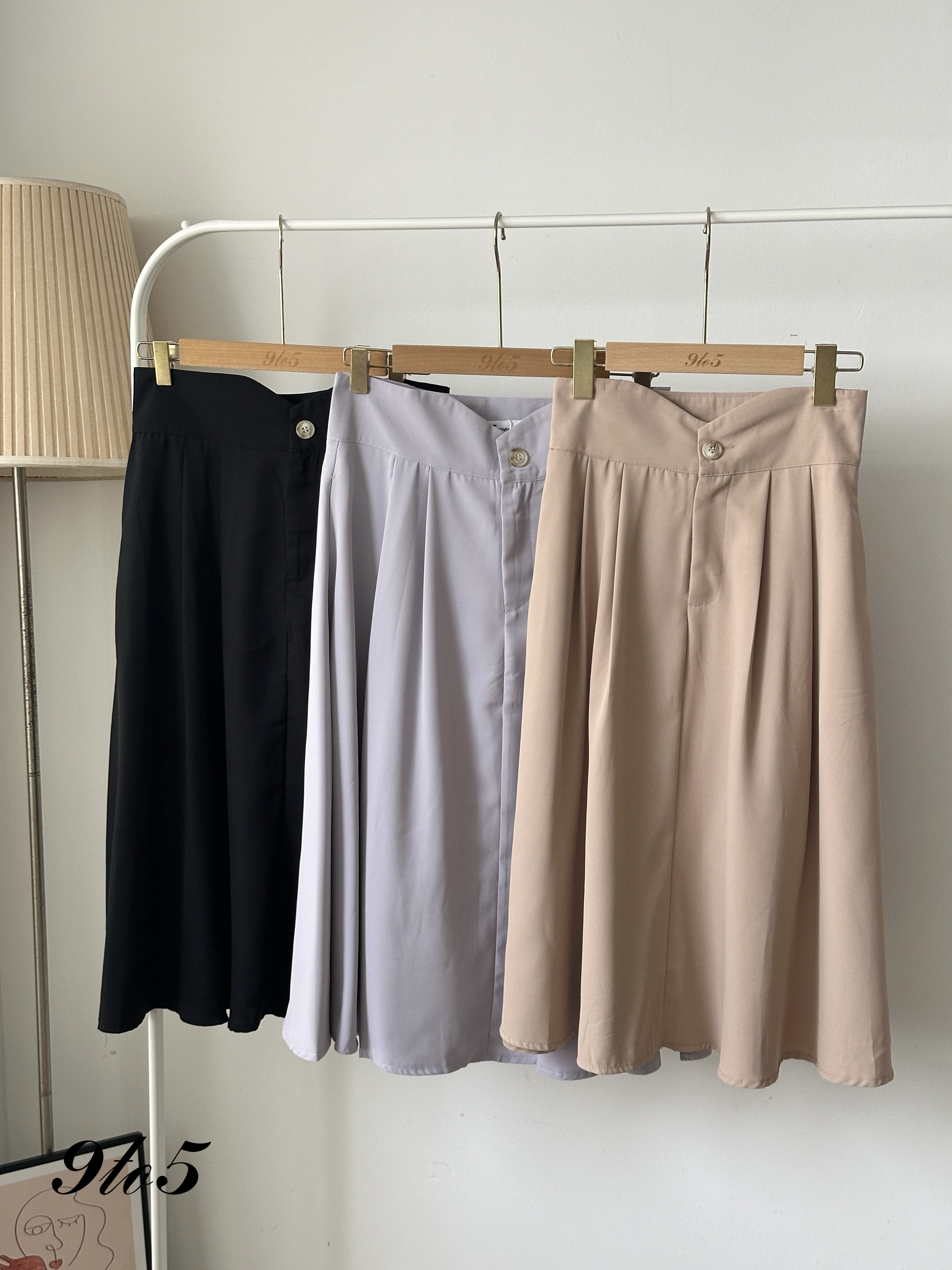 S1833 High Waist A Line Skirt - 3 Colors 